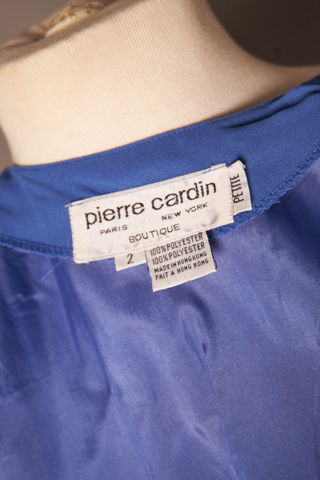Pierre Cardin 1970s Pierre Cardin Blue Wrap Dress Size XS / US 0-2 / IT 36-38 - 7 Thumbnail
