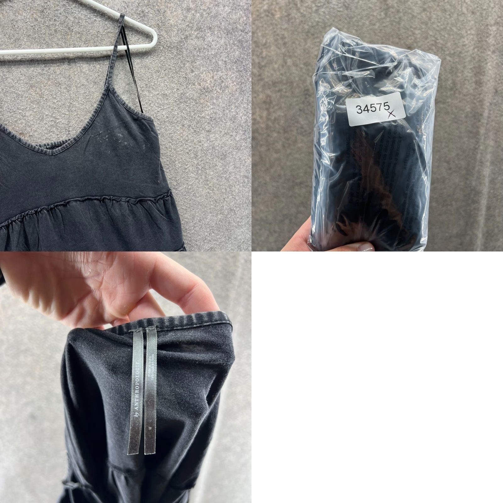 Anthropologie VINTAGE Anthropologie Blouse Shirt Womens Medium Gray Sleeveless Tank Top Ruffle Basic Casual Summer Spring Size M / US 6-8 / IT 42-44 - 8 Thumbnail
