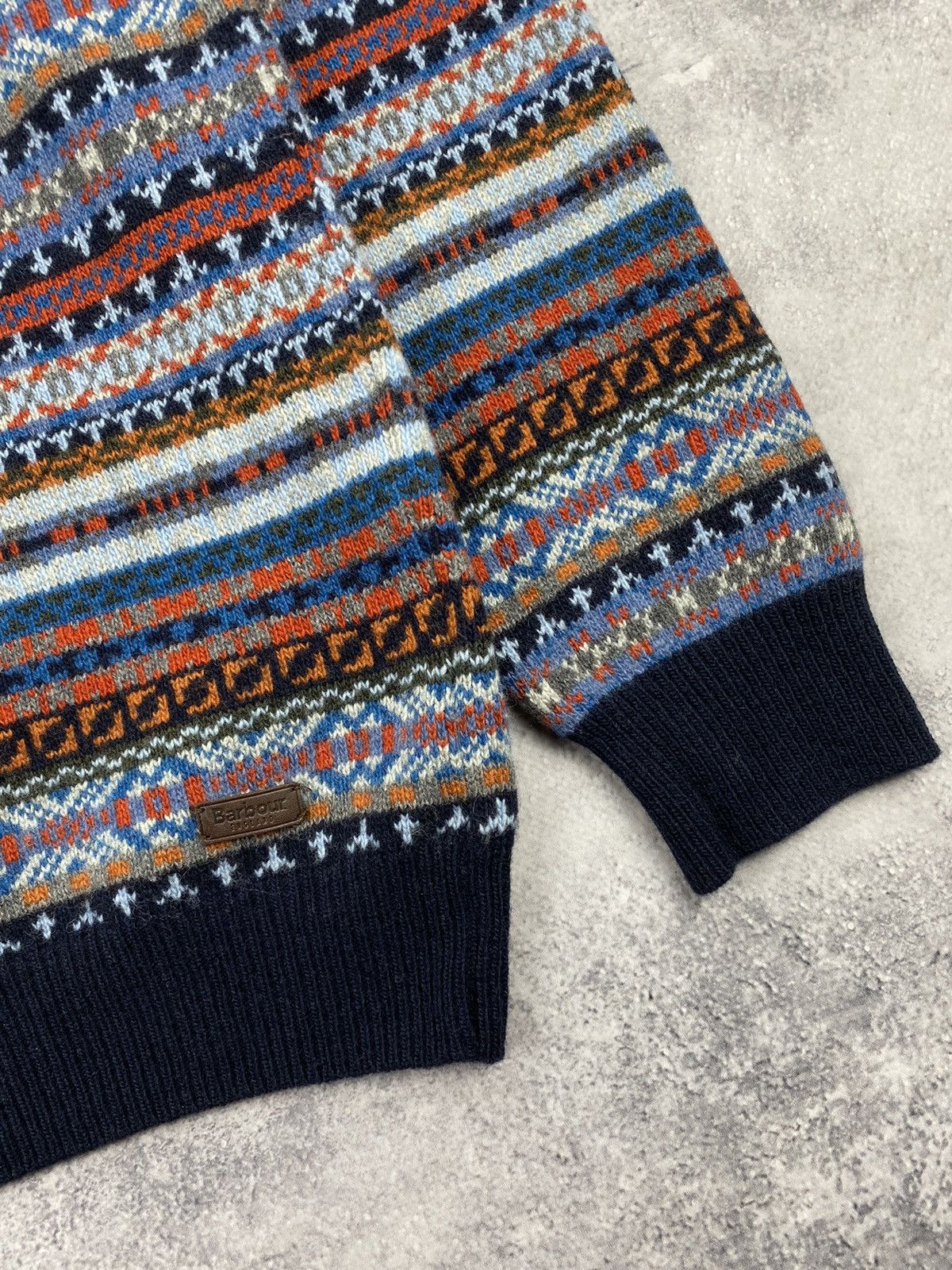 Barbour × Designer × Vintage Vintage Barbour Designer Aztec Wool Knitted Sweater Size US S / EU 44-46 / 1 - 8 Thumbnail