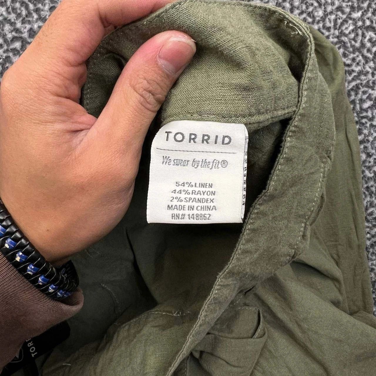 Torrid Torrid Pants Women 22 Pull On Stretch Linen Pockets 42x29 Size 42" / US 20 - 6 Thumbnail