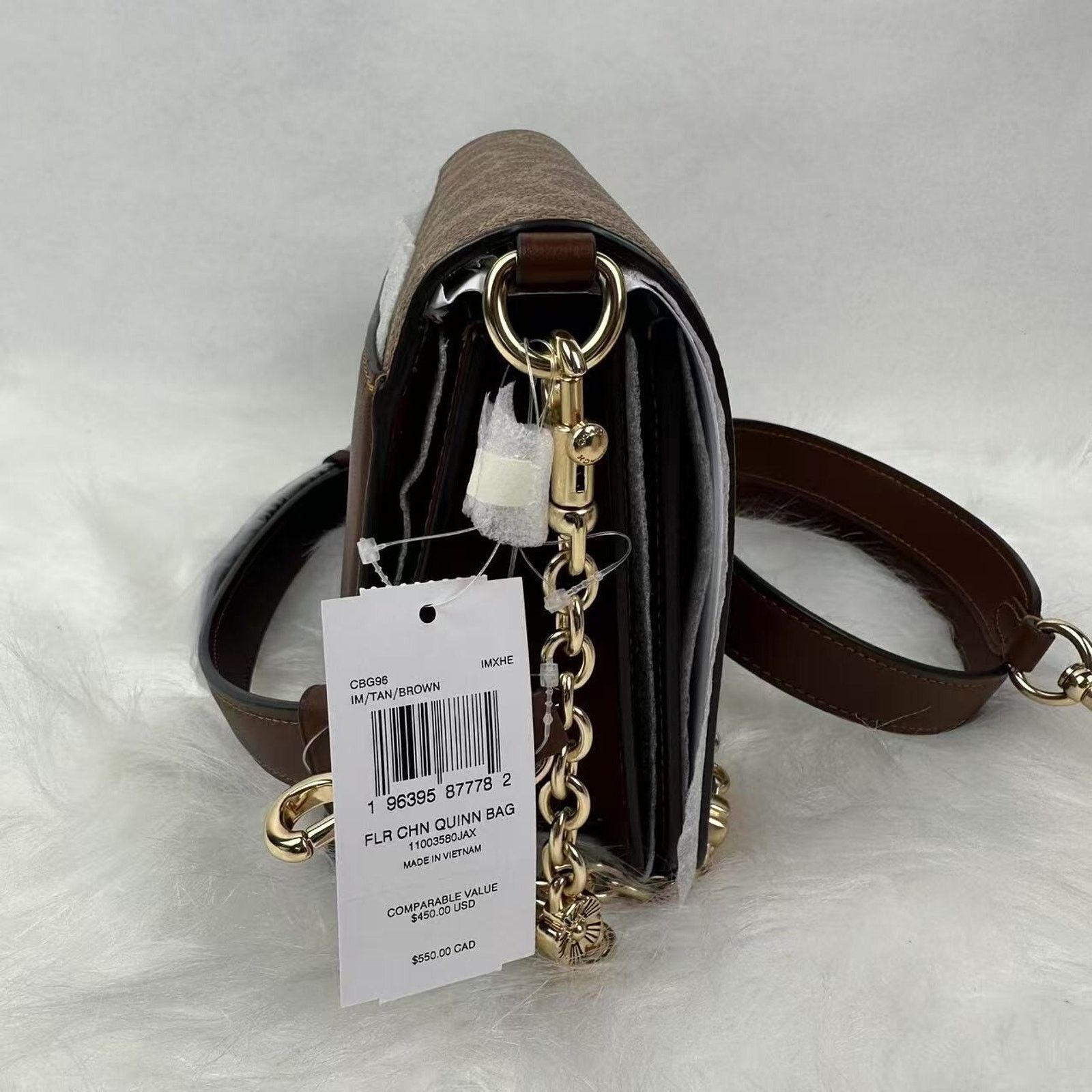 Coach Coach Quinn Bag Signature Canvas Floral Chain In Tan/Brown Size ONE SIZE - 4 Thumbnail