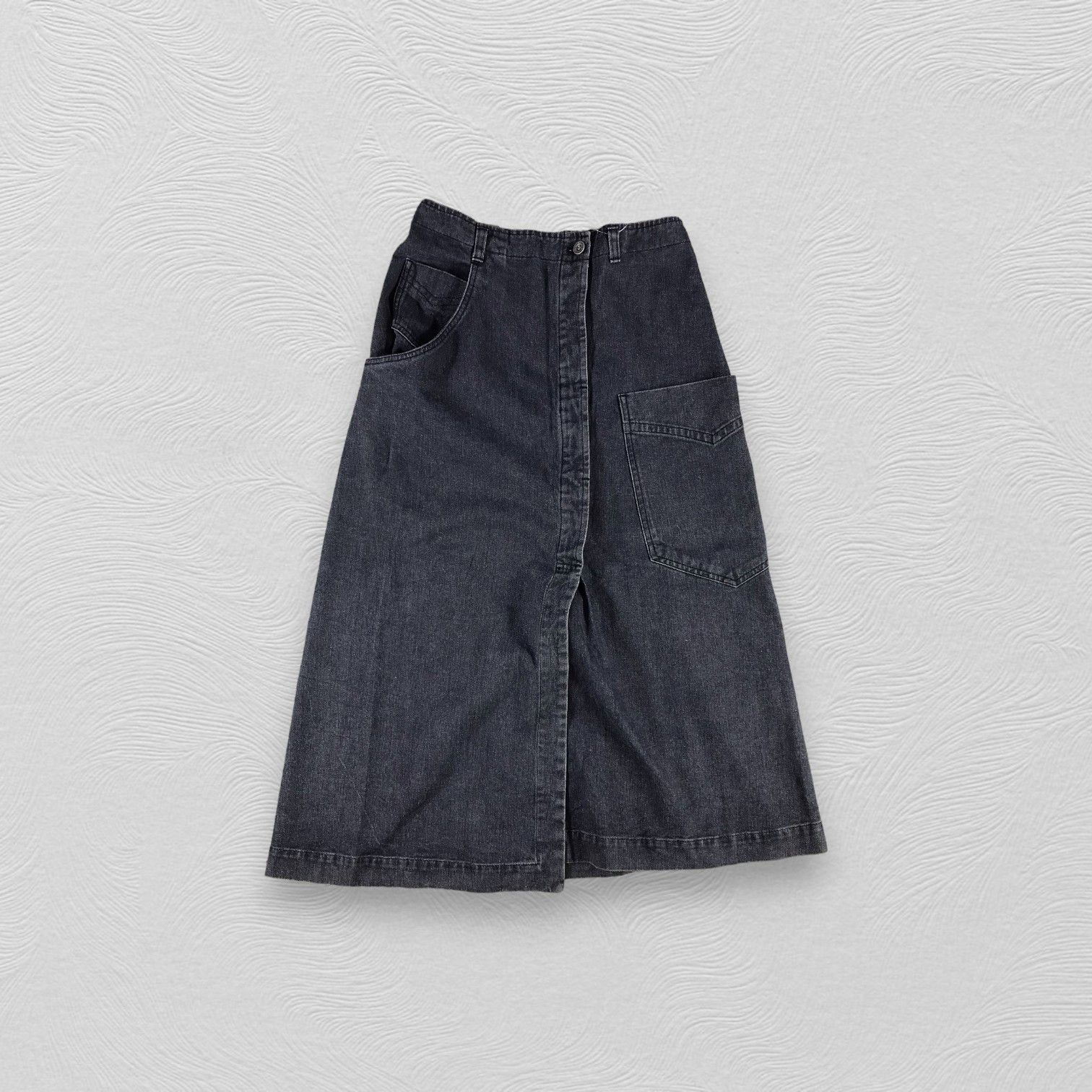image of Issey Miyake Hai Sporting Gear Denim Skirt in Faded, Women's (Size 30)