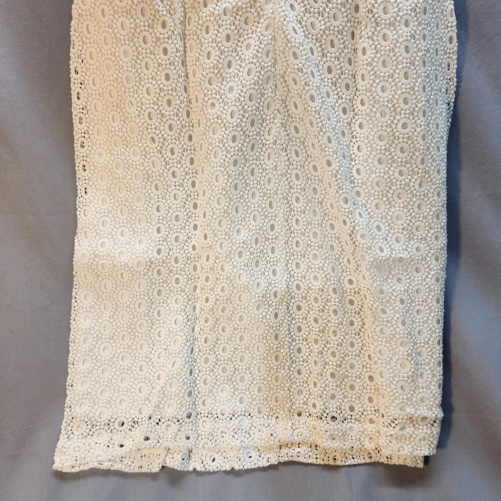Designer Garnet Hill Eyelet Lace Cocktail Dress White Size 14 NWOT Size XL / US 12-14 / IT 48-50 - 5 Thumbnail