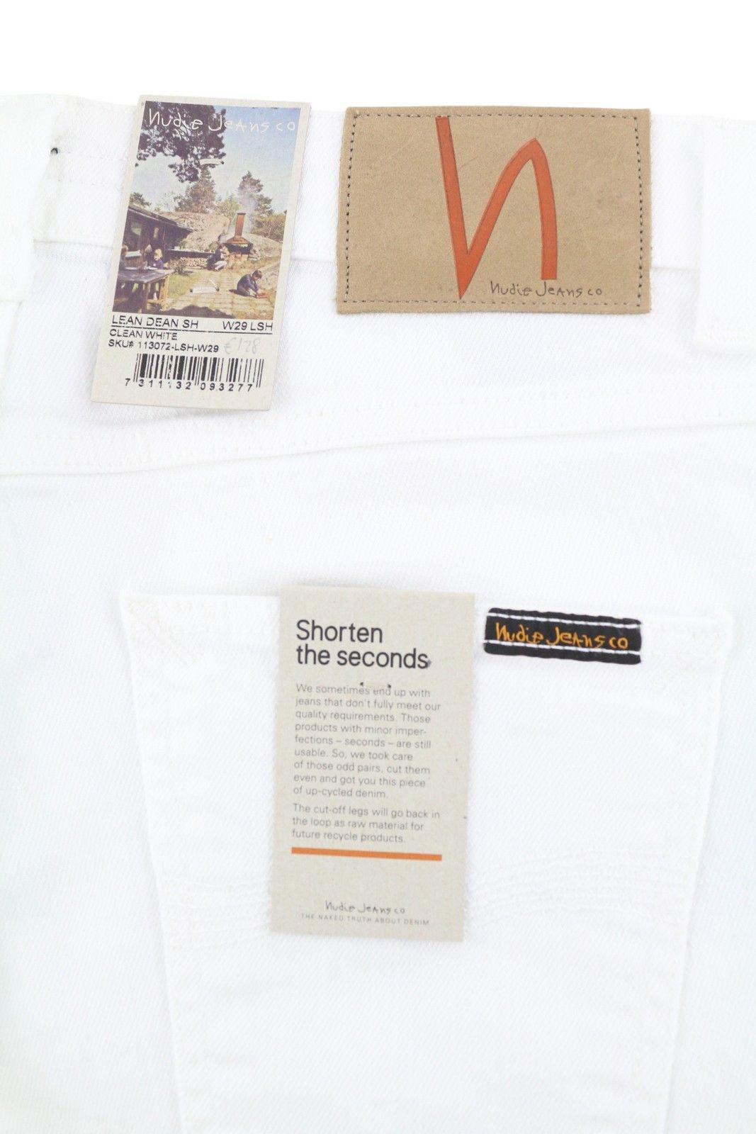 Nudie Jeans LEAN DEAN W29 White Denim Cotton Shorts 83839 Size US 29 - 6 Thumbnail