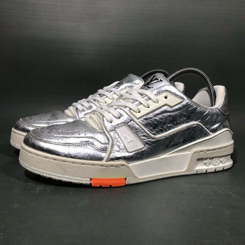 Louis Vuitton Louis Vuitton Metallic Silver Trainer Sneakers 0079 Size US 9.5 / EU 42-43 - 1 Thumbnail