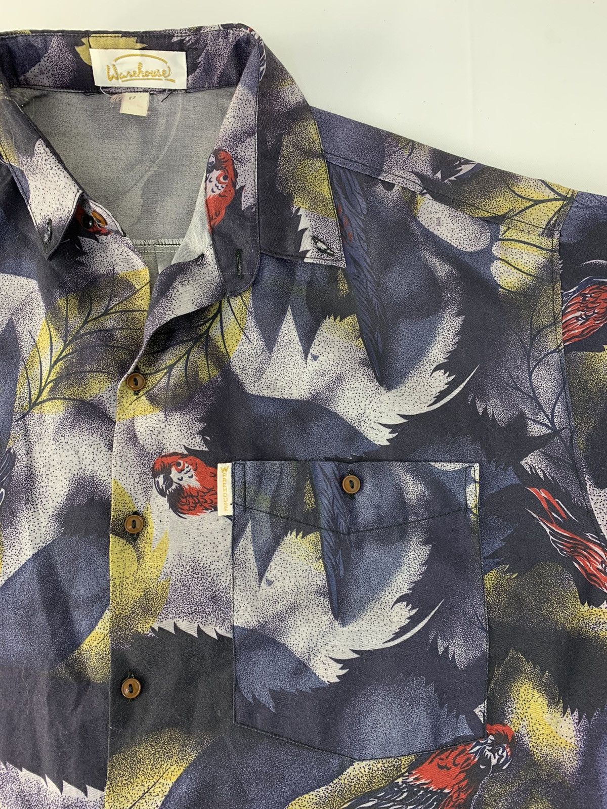 Japanese Brand 90s Warehouse Hawaii Button Up Shirt Parrot Bird Design Size US XL / EU 56 / 4 - 3 Thumbnail