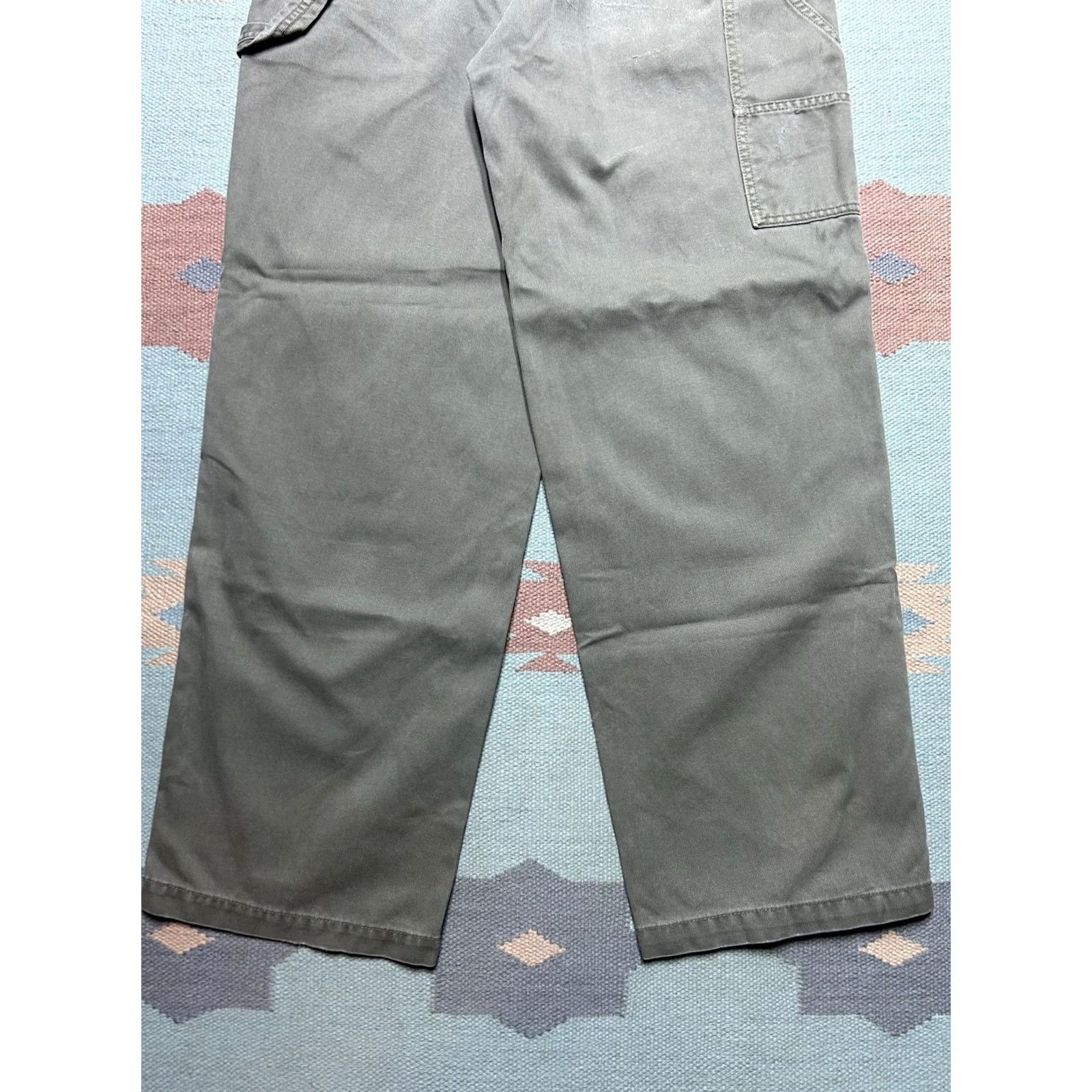 Dockers VINTAGE Dockers Carpenter Pants Wide-Leg Corduroy Workwear 33x32 Mens Green Size US 33 - 2 Thumbnail