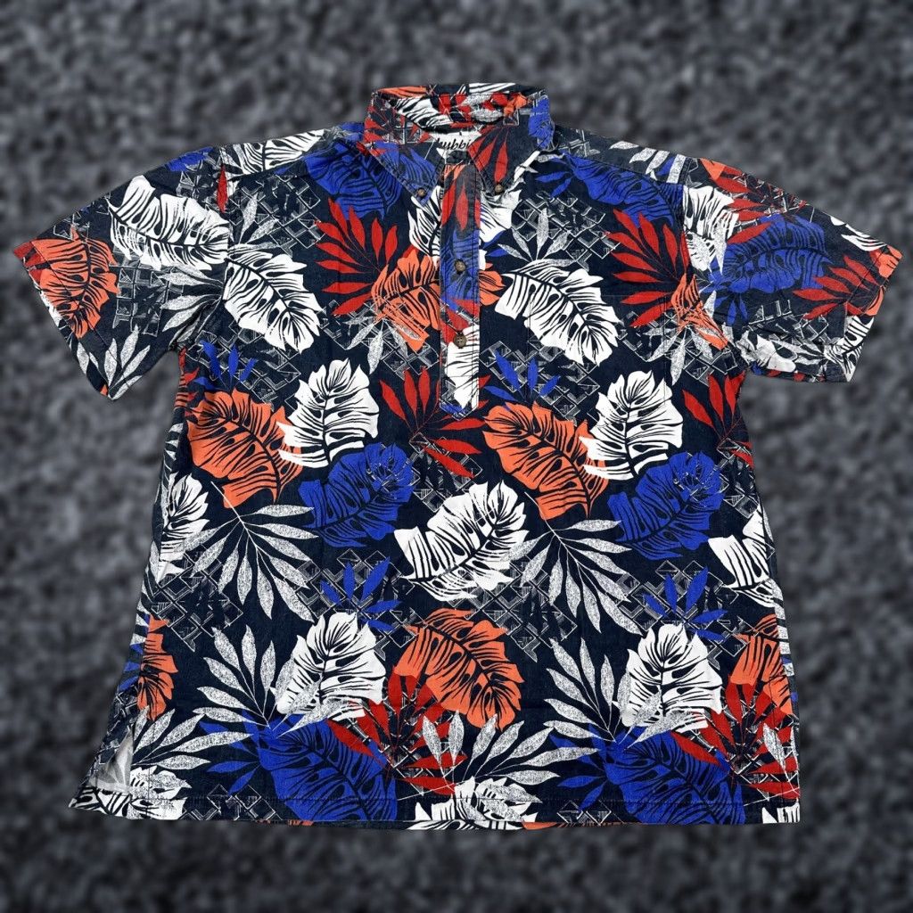 Chubbies Chubbies Navy Leaf Print Hawaiian Shirt Mens Medium Cotton Button-Down Collar Aloha Beach Size US M / EU 48-50 / 2 - 1 Thumbnail
