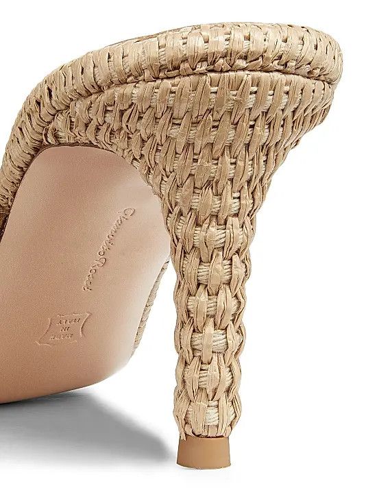 Gianvito Rossi os11x0126 Calypso 80mm Suede & Raffia Sandals in Beige Size US 9 / IT 39 - 5 Thumbnail