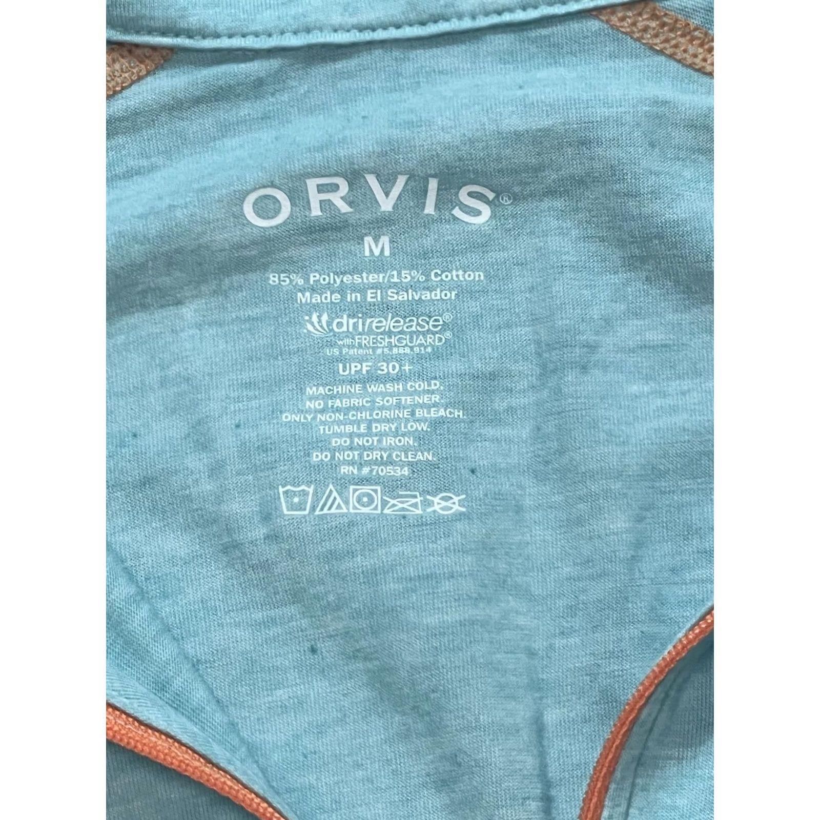 Orvis Orvis Dri-Release Quarter Zip Pullover Shirt Aqua Blue UPF 30 Men’s Medium Size US M / EU 48-50 / 2 - 6 Thumbnail