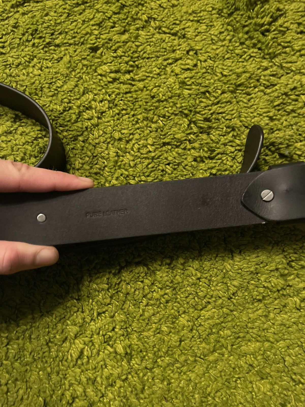 Cowboy Equipment × Genuine Leather × Vintage Western cowboy style real leather Edelweiss logo belt Size 38 - 5 Thumbnail