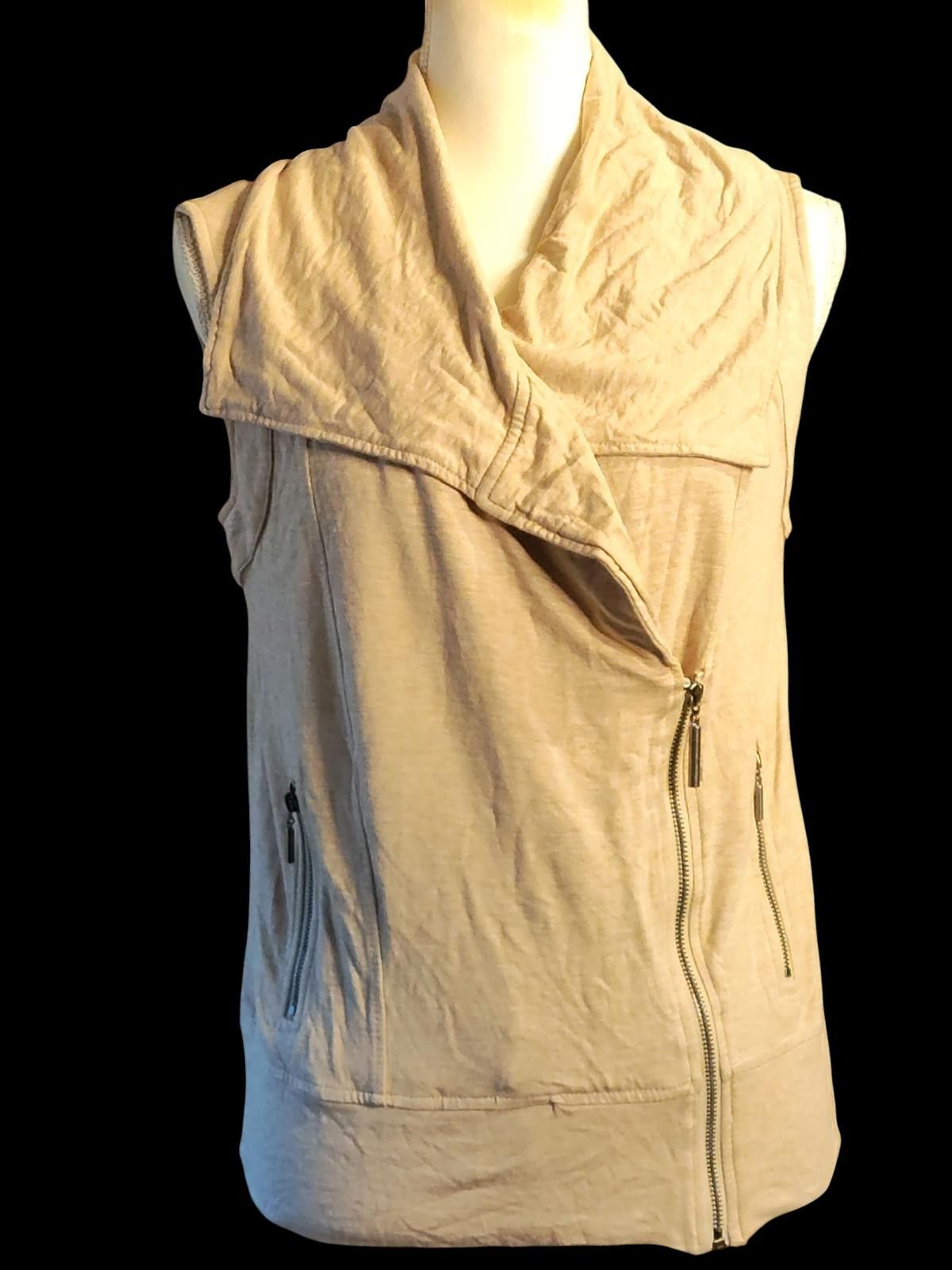 Other Kensie Beige Sleeveless Zip-Up Vest for Women Size S / US 4 / IT 40 - 4 Thumbnail