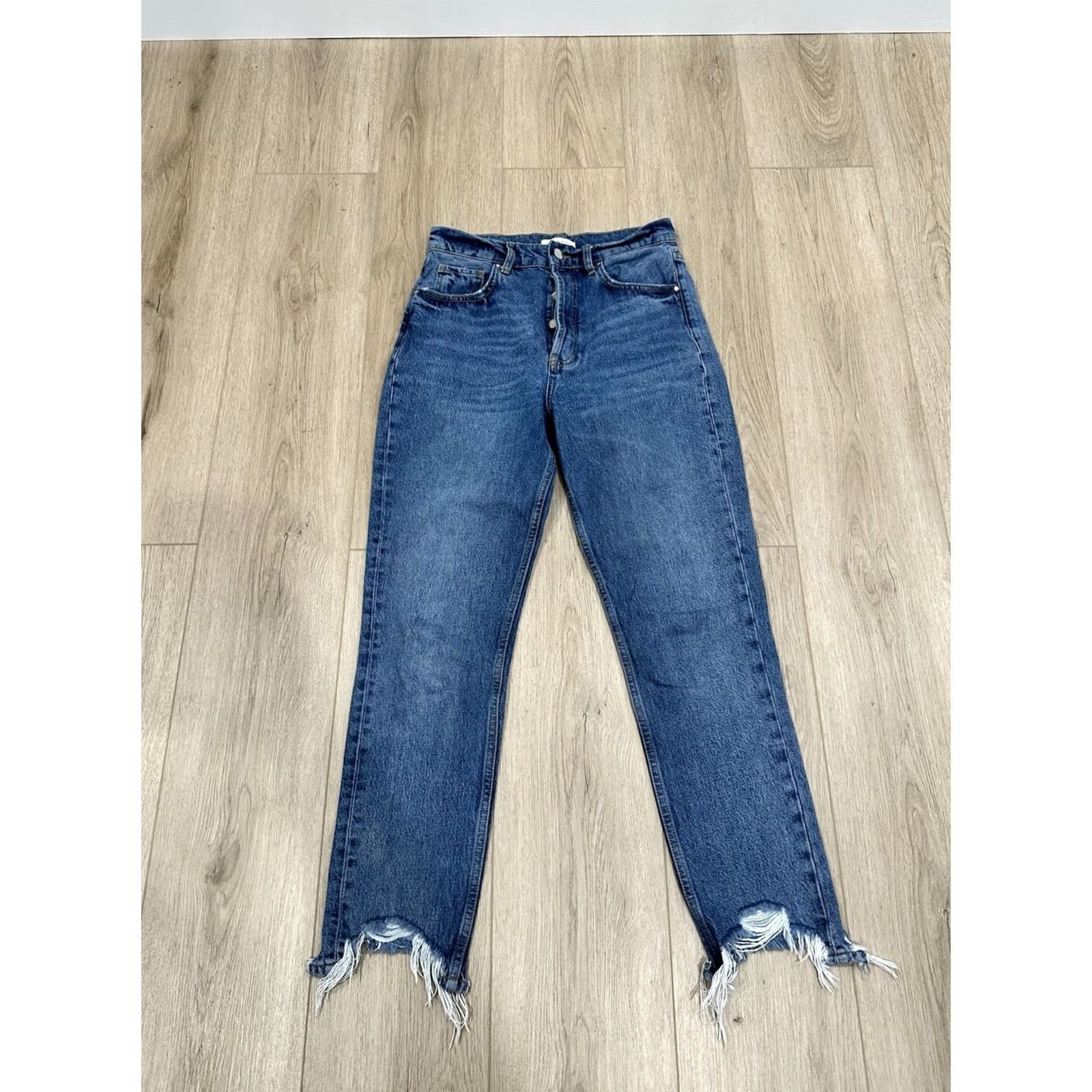 Anine Bing ANINE BING Sonya High-Rise Skinny Jeans with Raw Frayed Hem 27 Jeans Women 27 Blue Straight Mens Womens Girls Size 27" / US 4 / IT 40 - 2 Thumbnail