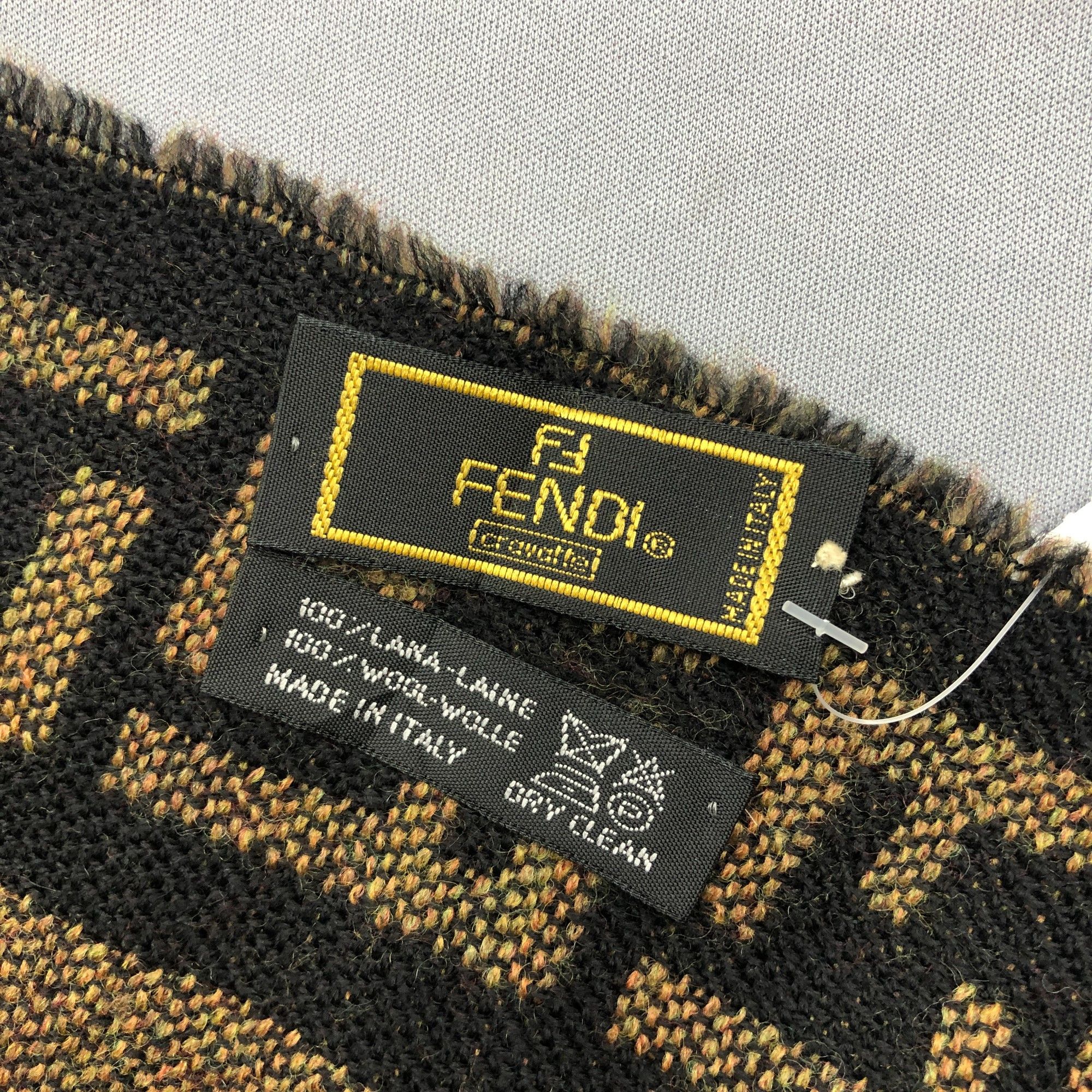 Fendi Vintage Fendi Scarf Muffler Wool FF Zucca Monogram Scarves Size ONE SIZE - 4 Thumbnail