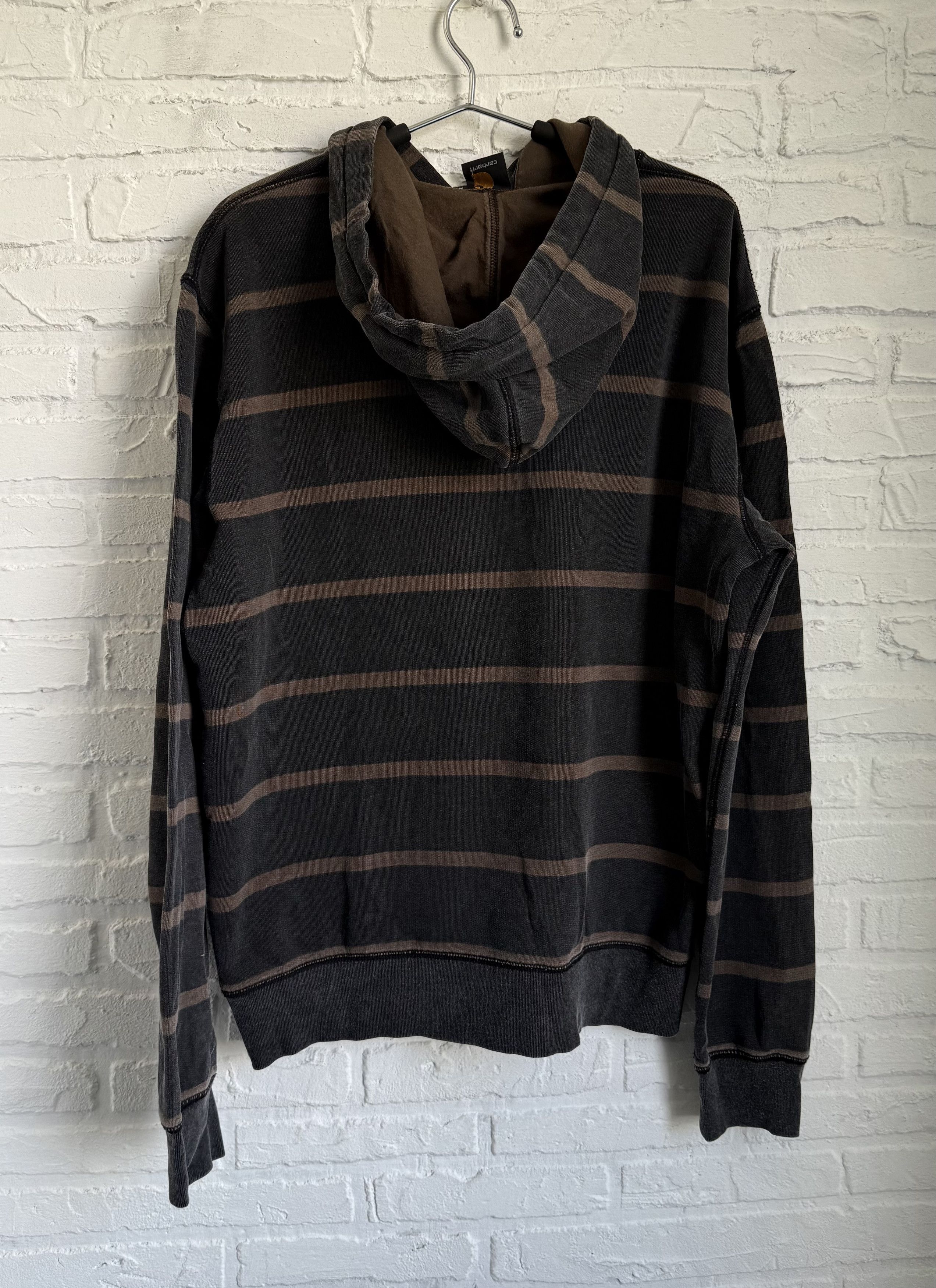 Carhartt Vintage Carhartt Hooded Chill Hoodie Striped Faded Brown Size US M / EU 48-50 / 2 - 8 Thumbnail
