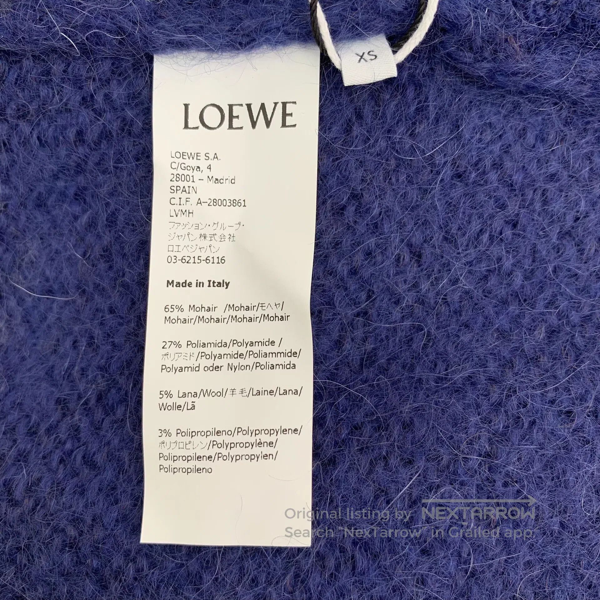 Loewe Loewe Polar Bear Intarsia Mohair V-Neck Cardigan. Size XS / US 0-2 / IT 36-38 - 6 Thumbnail