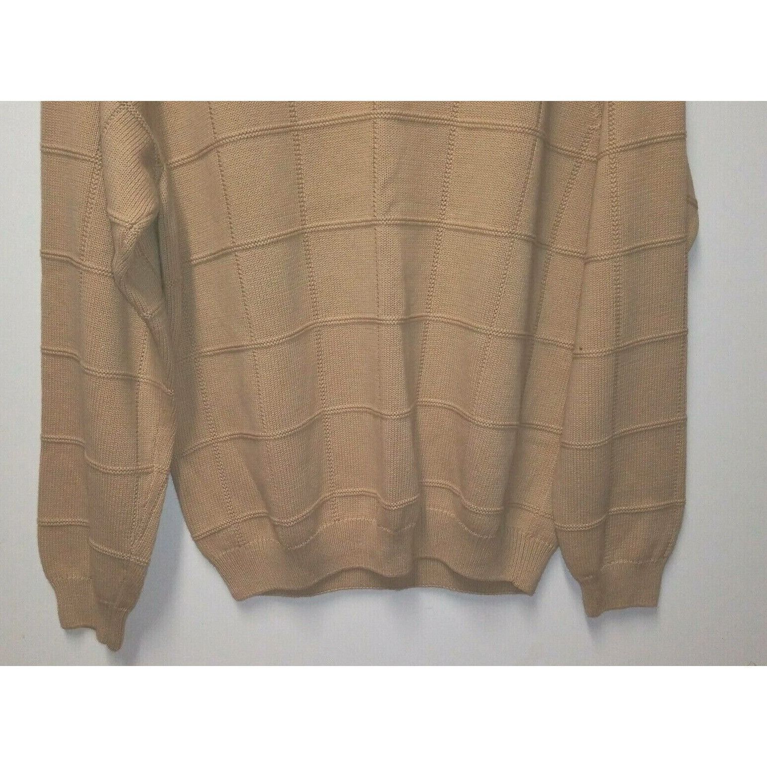Izod IZOD Sweater Mens Sz L Tan Cotton Knit Pullover Squares Long Size US L / EU 52-54 / 3 - 9 Thumbnail