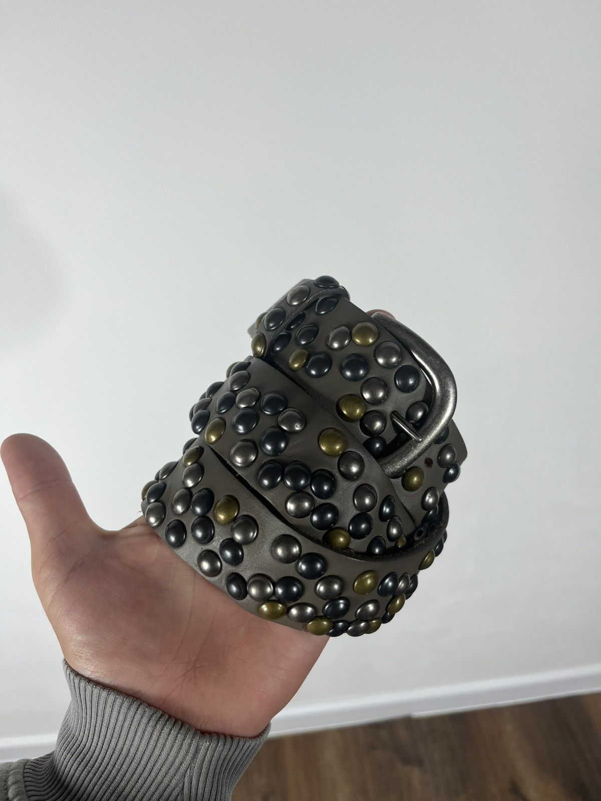 Other Avant-Garde Studded Leather Belt with Multicolor Rivets Size ONE SIZE - 3 Thumbnail