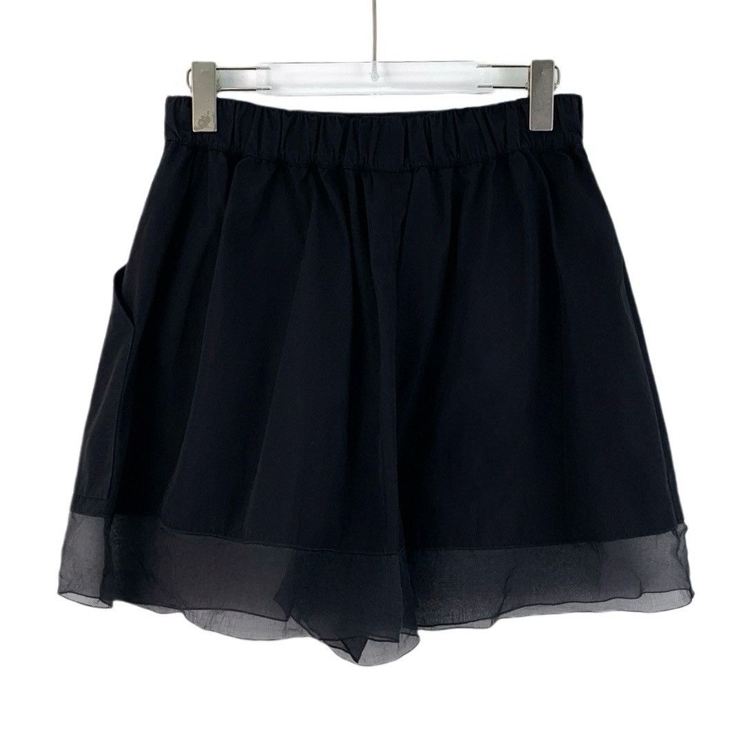 Chanel Chanel Black Ruffled Spliced Cotton Casual Shorts K26WX Size 26" / US 2 / IT 38 - 2 Thumbnail