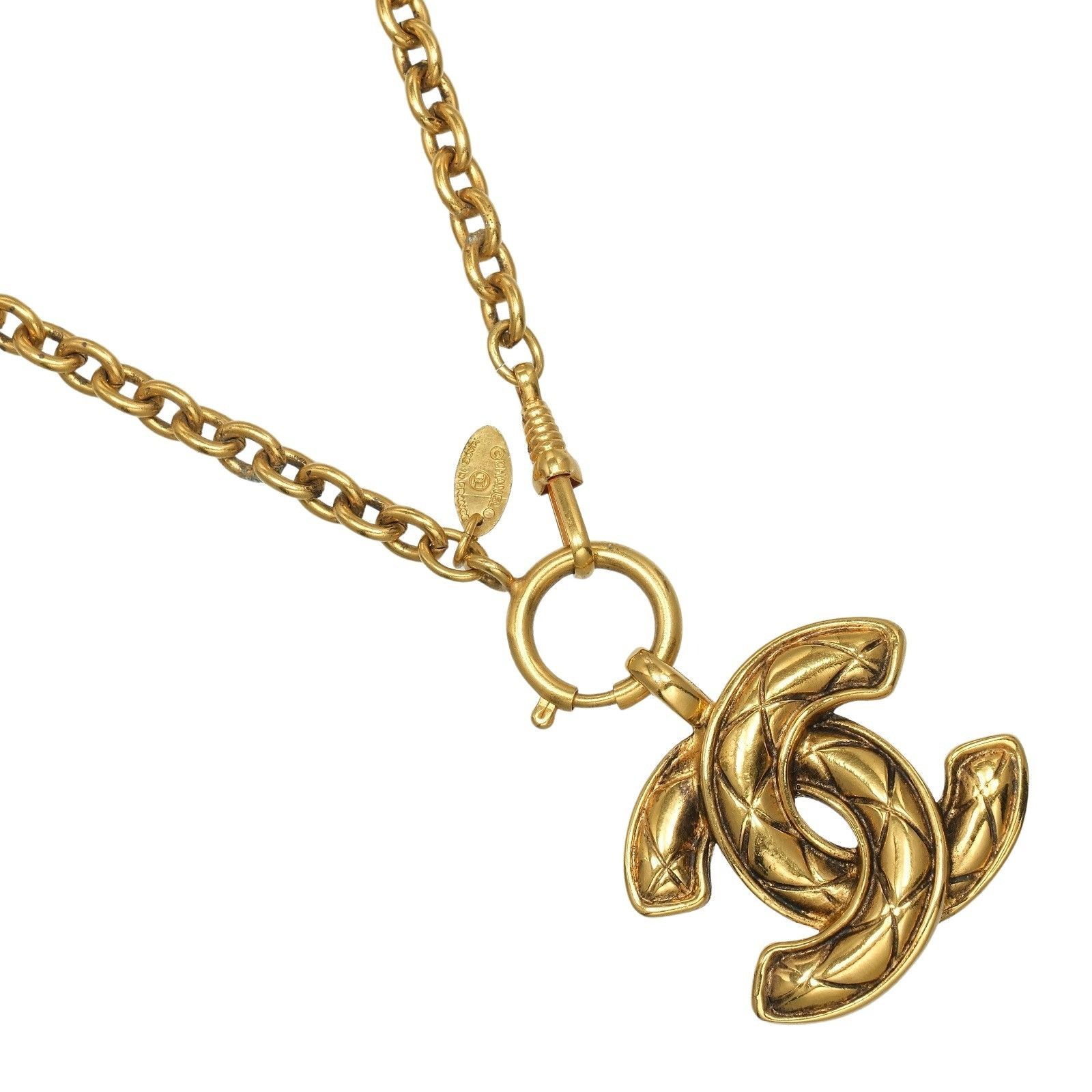 Chanel Chanel Coco Mark Matelasse Necklace Metal Necklace DUTY FREE for USA