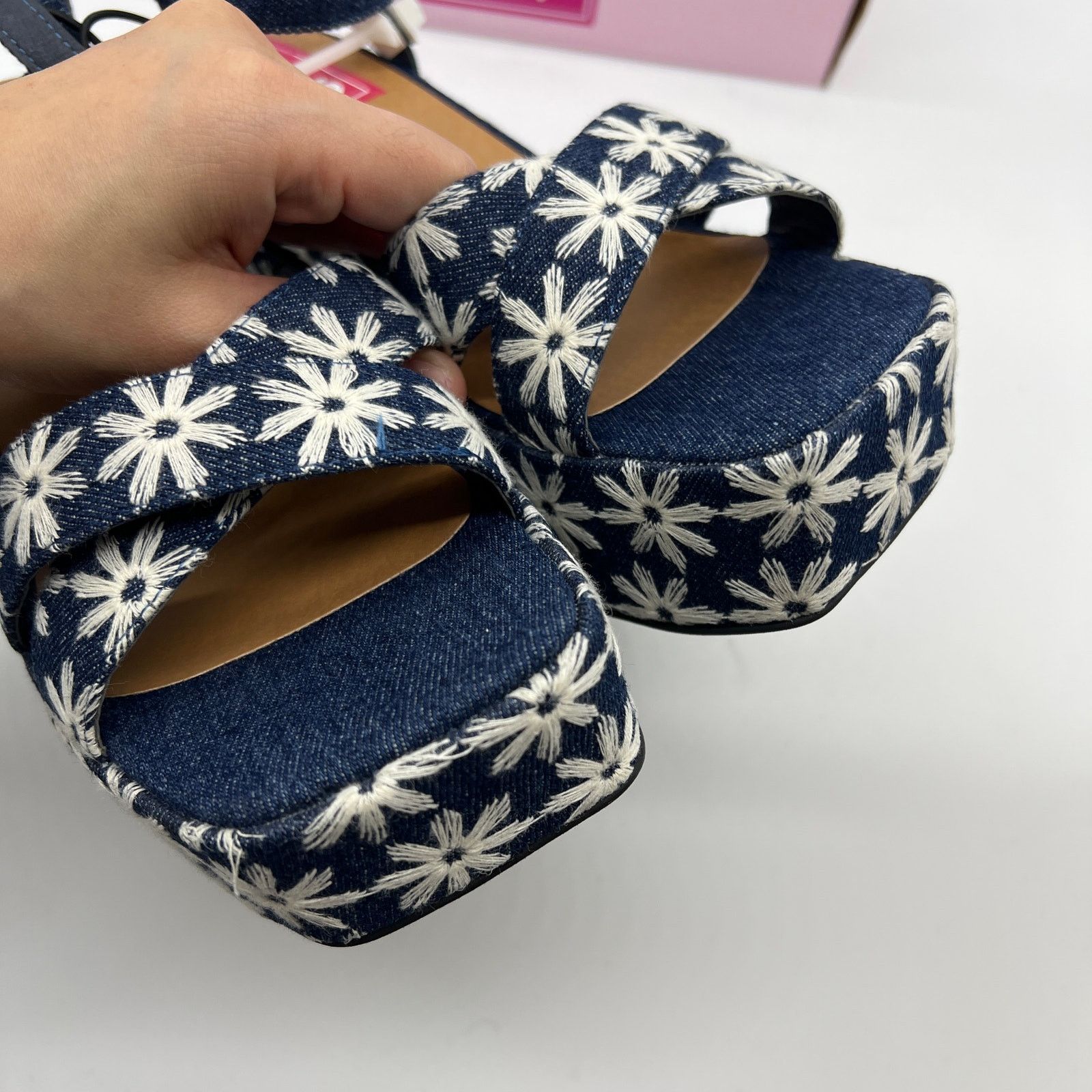 Other Pop Womens Grandiose Heeled Sandals Blue White Size 9.5M Size US 9.5 / IT 39.5 - 8 Thumbnail