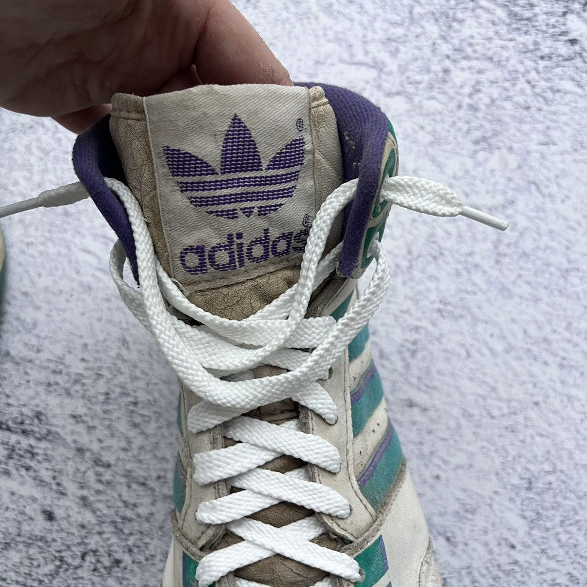Adidas × Vintage Adidas vintage hi-top leather sneakers 1990 made in Korea Size US 7 / EU 40 - 11 Thumbnail