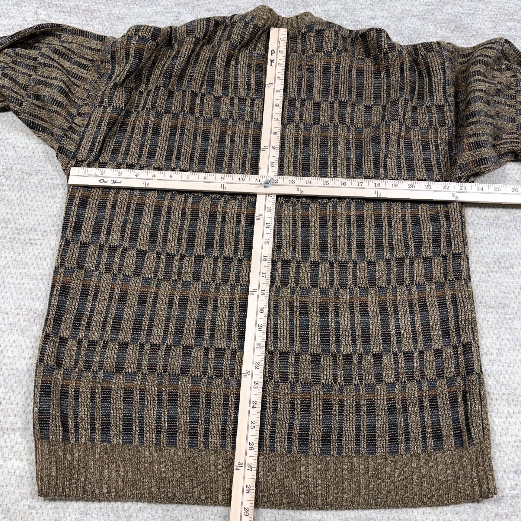 Vintage VINTAGE TownCraft Men's Sweater Shirt 2XLT Brown Geometric Acrylic Knit Crew Neck Heavyweight Pullover Retro 80s 90s Grade Cosby Grandpa Style Mens Size US XXL / EU 58 / 5 - 5 Thumbnail