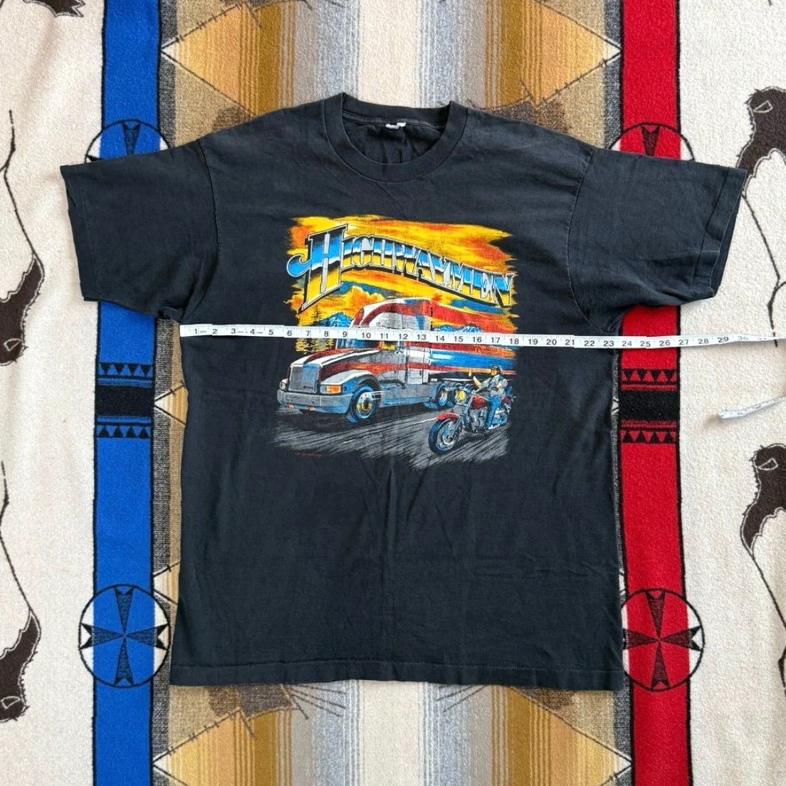 Fruit Of The Loom VINTAGE 90s Highwaymen Biker Trucker T-Shirt XL Black Mens Fruit of the Loom Short Sleeve Crew Neck 1990s Size XL Back to Front? Size US XL / EU 56 / 4 - 7 Thumbnail