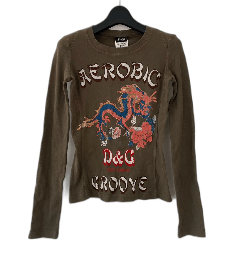 Dolce & Gabbana Women's Dragon Print Long Sleeve T-Shirt Size XS / US 0-2 / IT 36-38 - 1 Thumbnail
