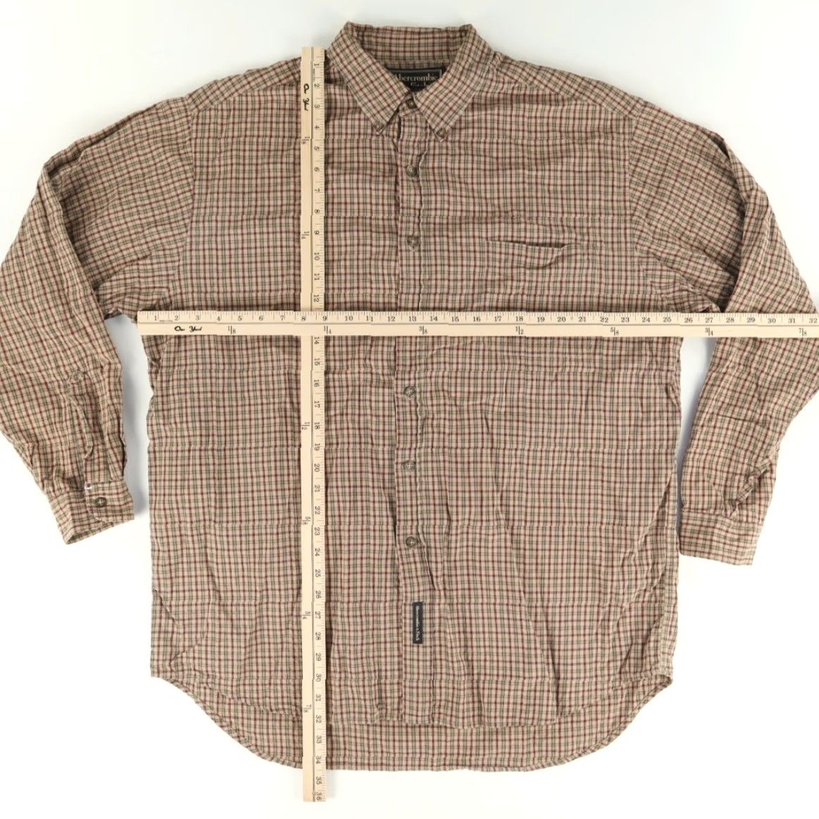 Abercrombie & Fitch Abercrombie & Fitch Outdoor Goods Cotton Gingham Long Sleeve Button Down Shirt Brown Men's L Size US L / EU 52-54 / 3 - 3 Thumbnail