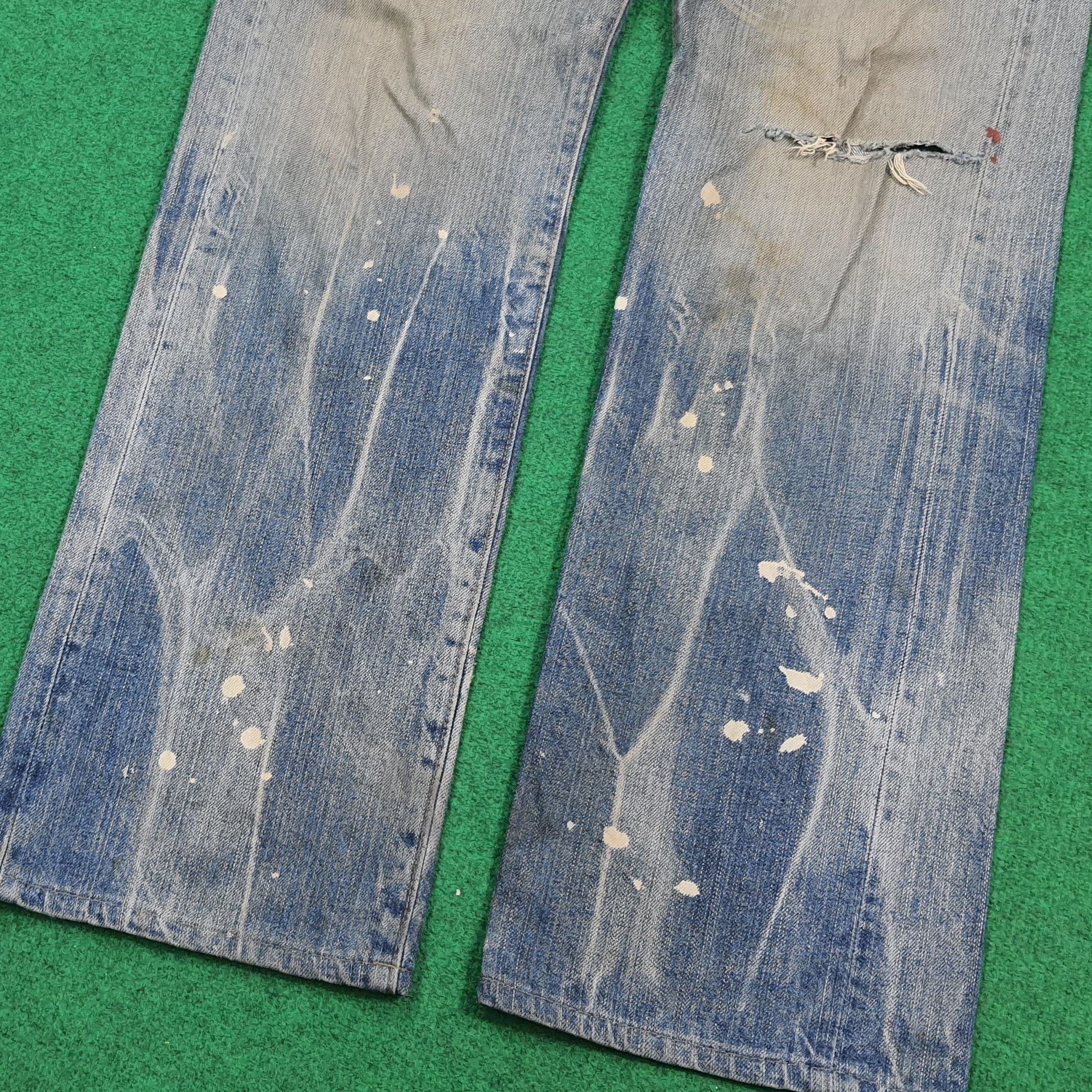 Prps Vintage Prps Made in Japan Painted Distressed Denim E1N38 Size US 33 - 3 Thumbnail