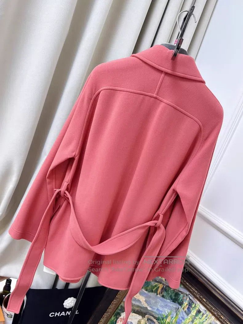 Hermes Hermes Watermelon Red Short Double-Sided Cashmere Cloak Co Size XS / US 0-2 / IT 36-38 - 2 Thumbnail