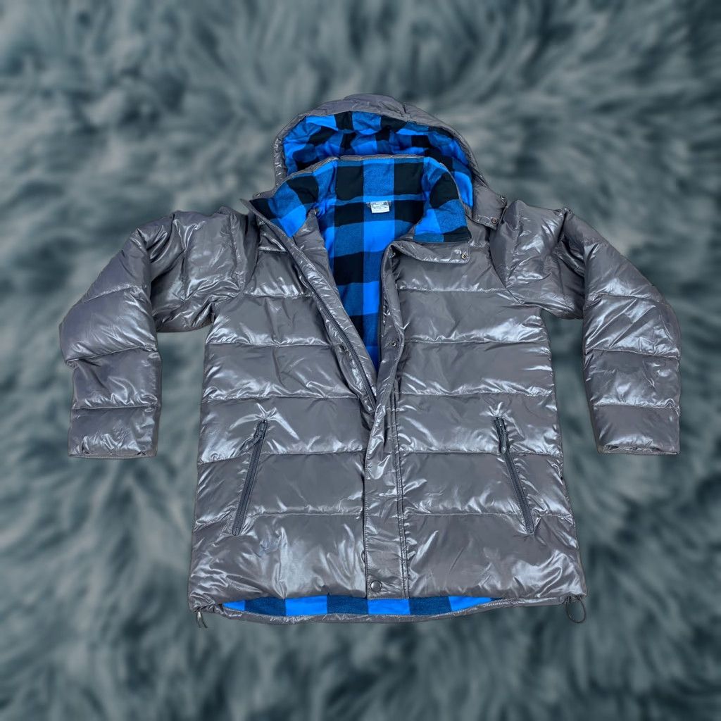 Nike Nike Air Goose Down Feather Coat Plaid Lined Mens XL Gray Size US XL / EU 56 / 4 - 1 Thumbnail