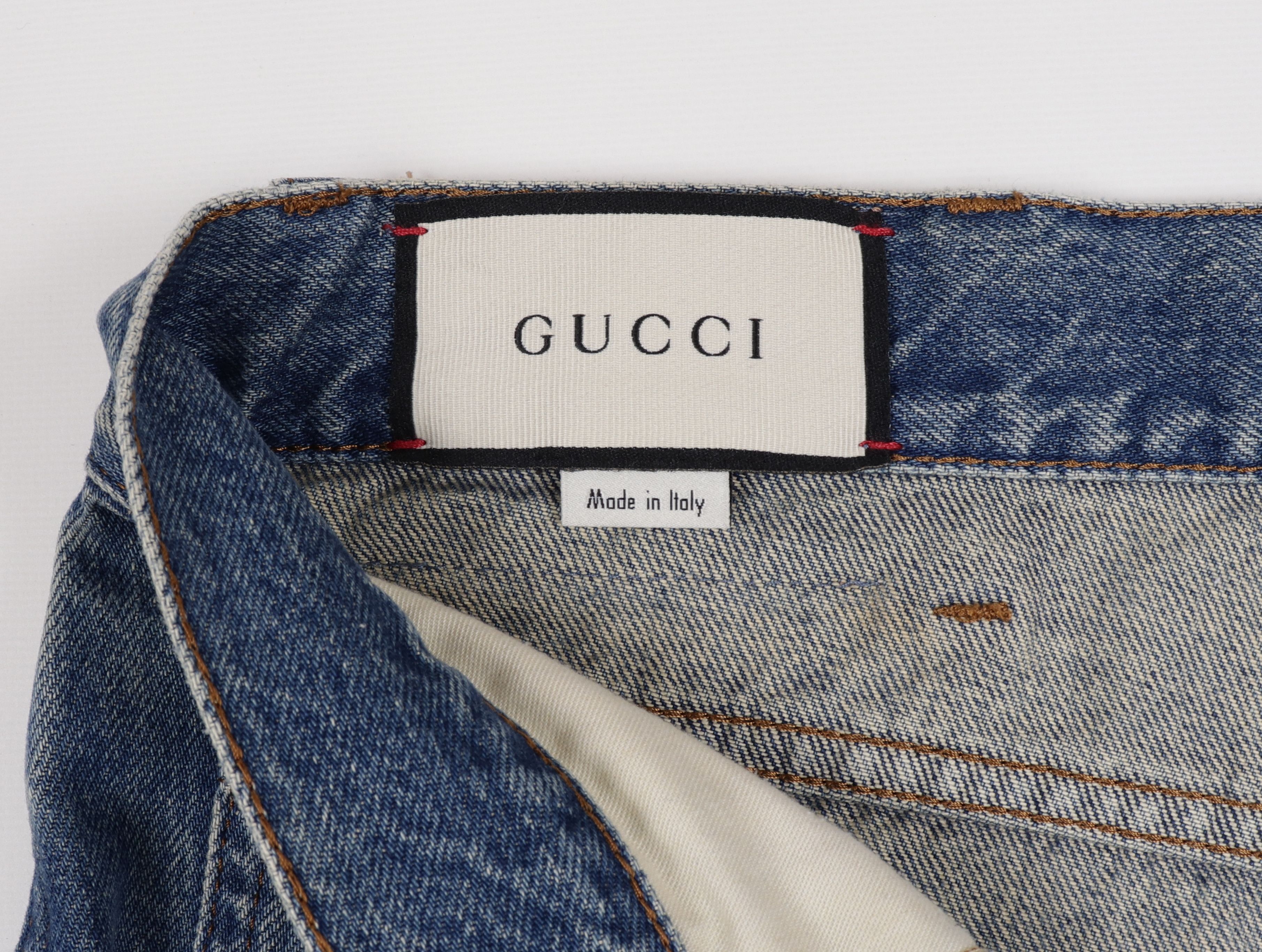 Gucci Men's Gucci Cotton Blue Jeans Web Strap W32" L40" Size US 32 / EU 48 - 11 Thumbnail