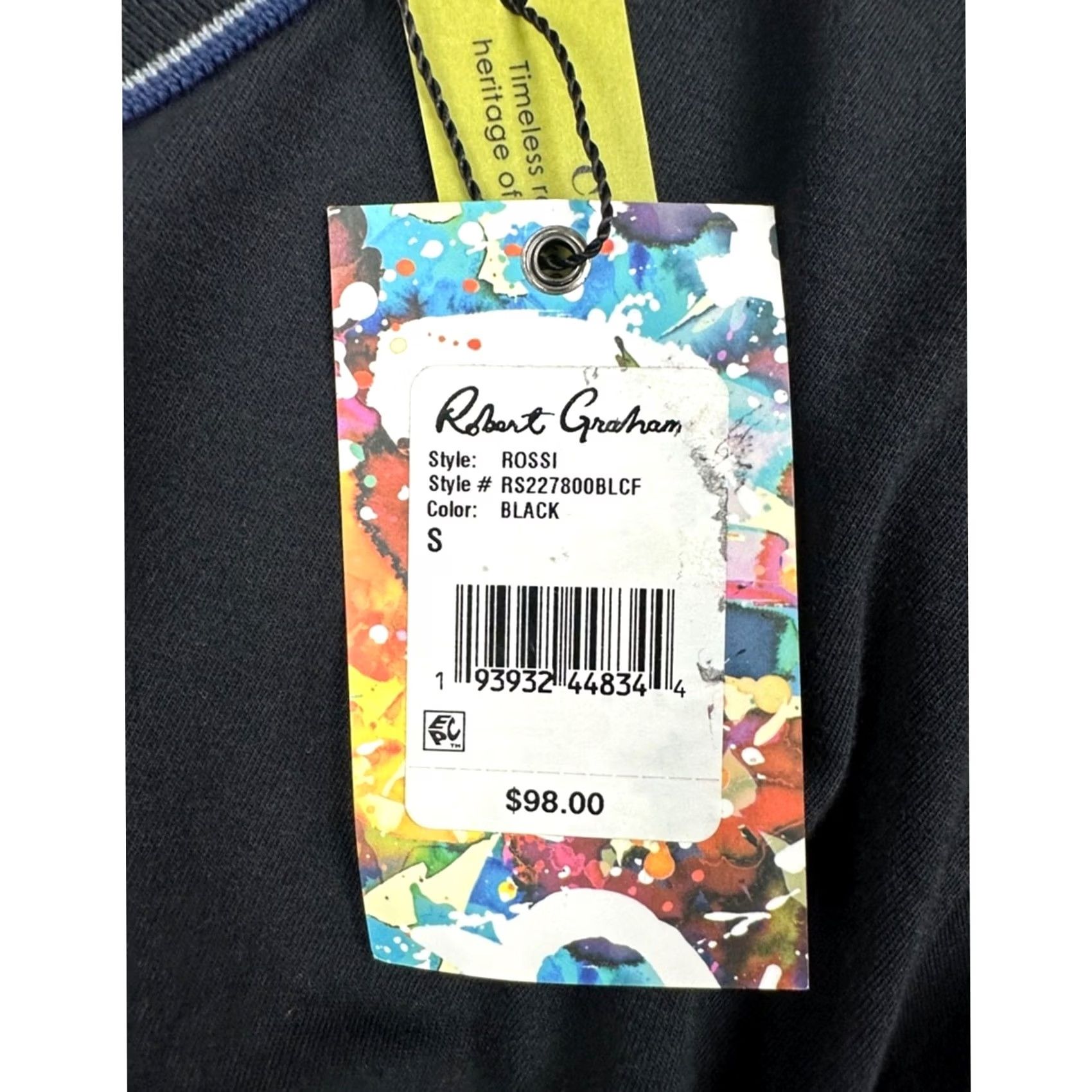 Robert Graham VINTAGE Robert Graham Rossi Skull and Rose Logo Black Classic Fit Polo Small Mens S Size US S / EU 44-46 / 1 - 8 Thumbnail