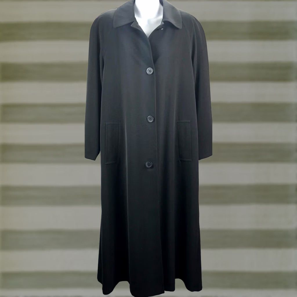 Worthington Worthington long trench coat Coat 6 Black notch collar pockets lined Women's Coat Long Black Gothic Career 90s style Size M / US 6-8 / IT 42-44 - 1 Thumbnail