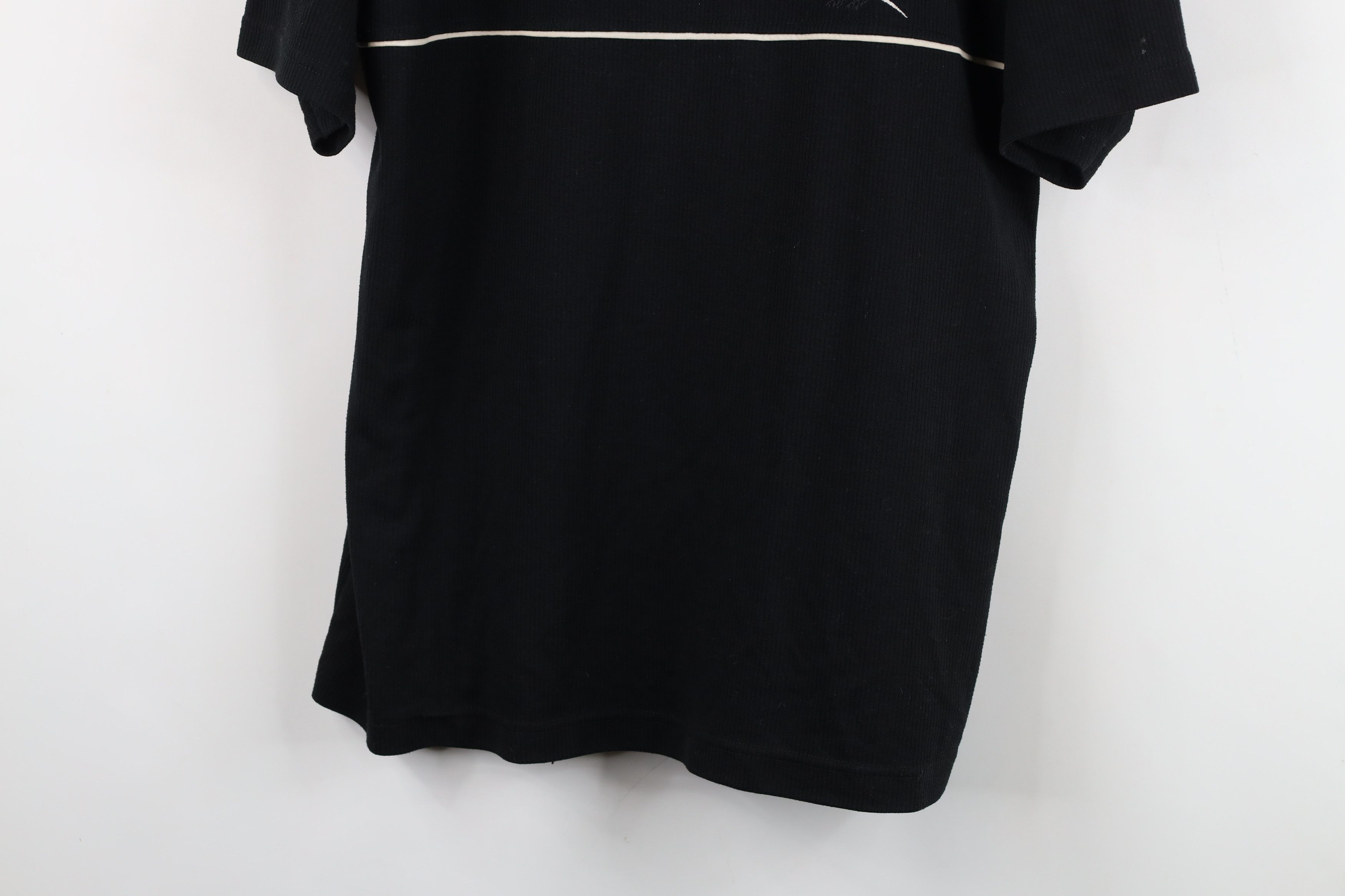 Reebok Vintage 90s Reebok Spell Ribbed Knit V-Neck T-Shirt Black Size US M / EU 48-50 / 2 - 3 Thumbnail