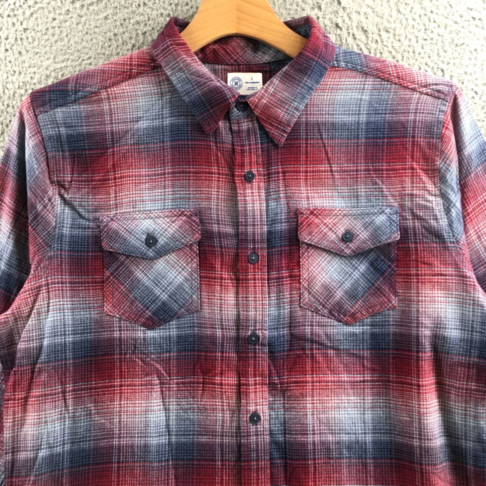 Hurley Hurley Button Up Casual Shirt Mens Large Red Plaid Cotton Long Sleeve Collared Size US L / EU 52-54 / 3 - 2 Thumbnail