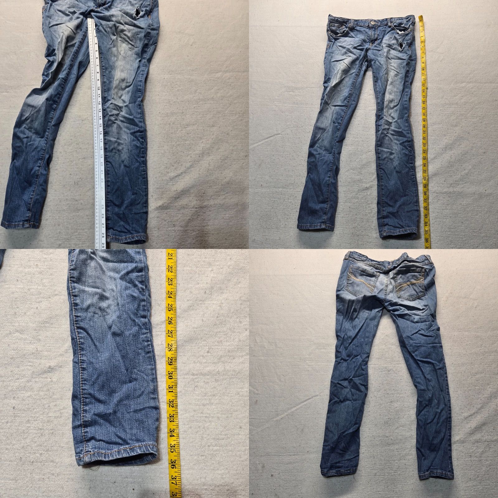 Vintage RUE 21 Jeans Women Pants Blue Low Rise Ankle Jegging Distressed 9/10 Ladies 10 Cotton Denim 5-Pocket Rise Low (6.5-8.5 in) Regular Womens Size 32" / US 10 / IT 46 - 8 Thumbnail
