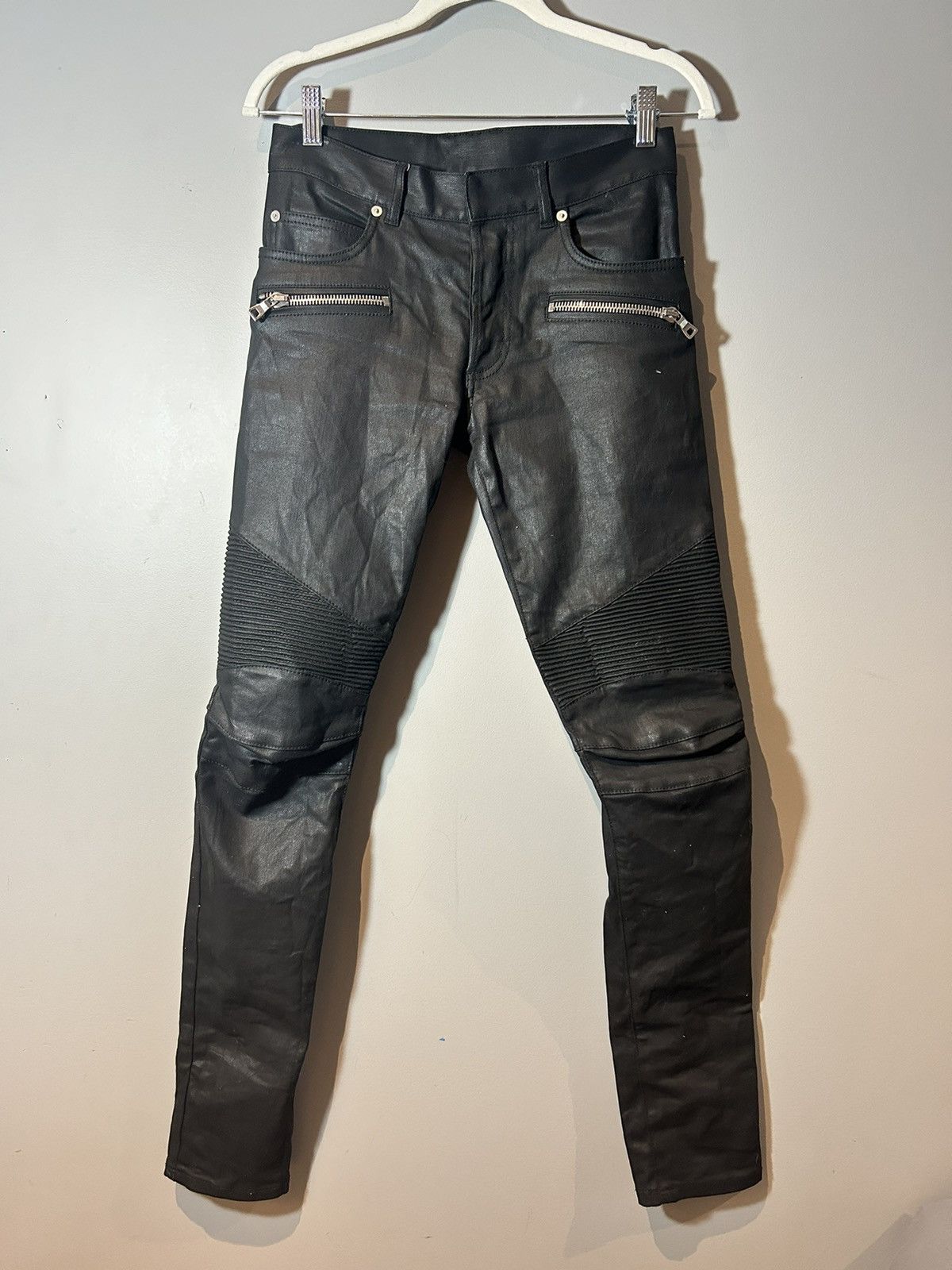 Balmain Balmain Waxed Biker Jeans | Grailed
