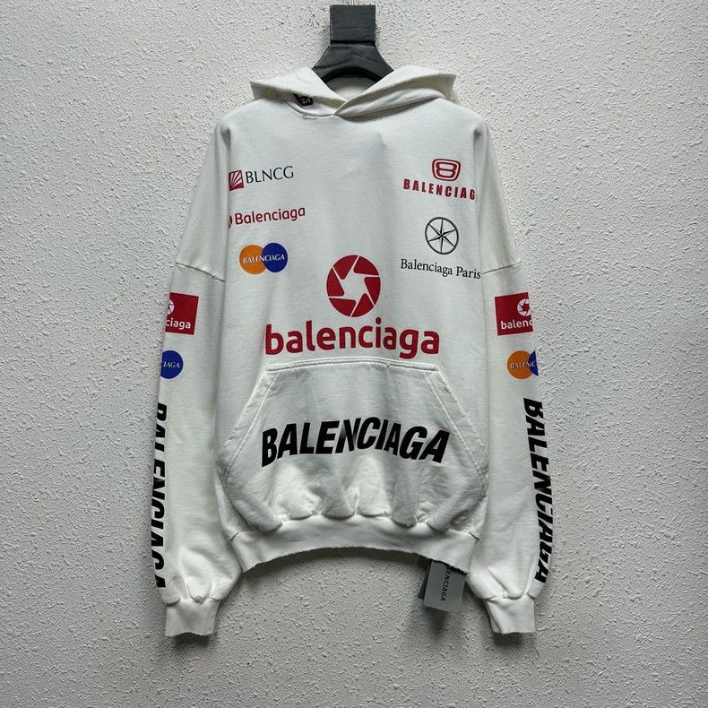 Balenciaga Balenciaga Racing letter logo printed long sleeve hooded s Size US S / EU 44-46 / 1 - 1 Thumbnail