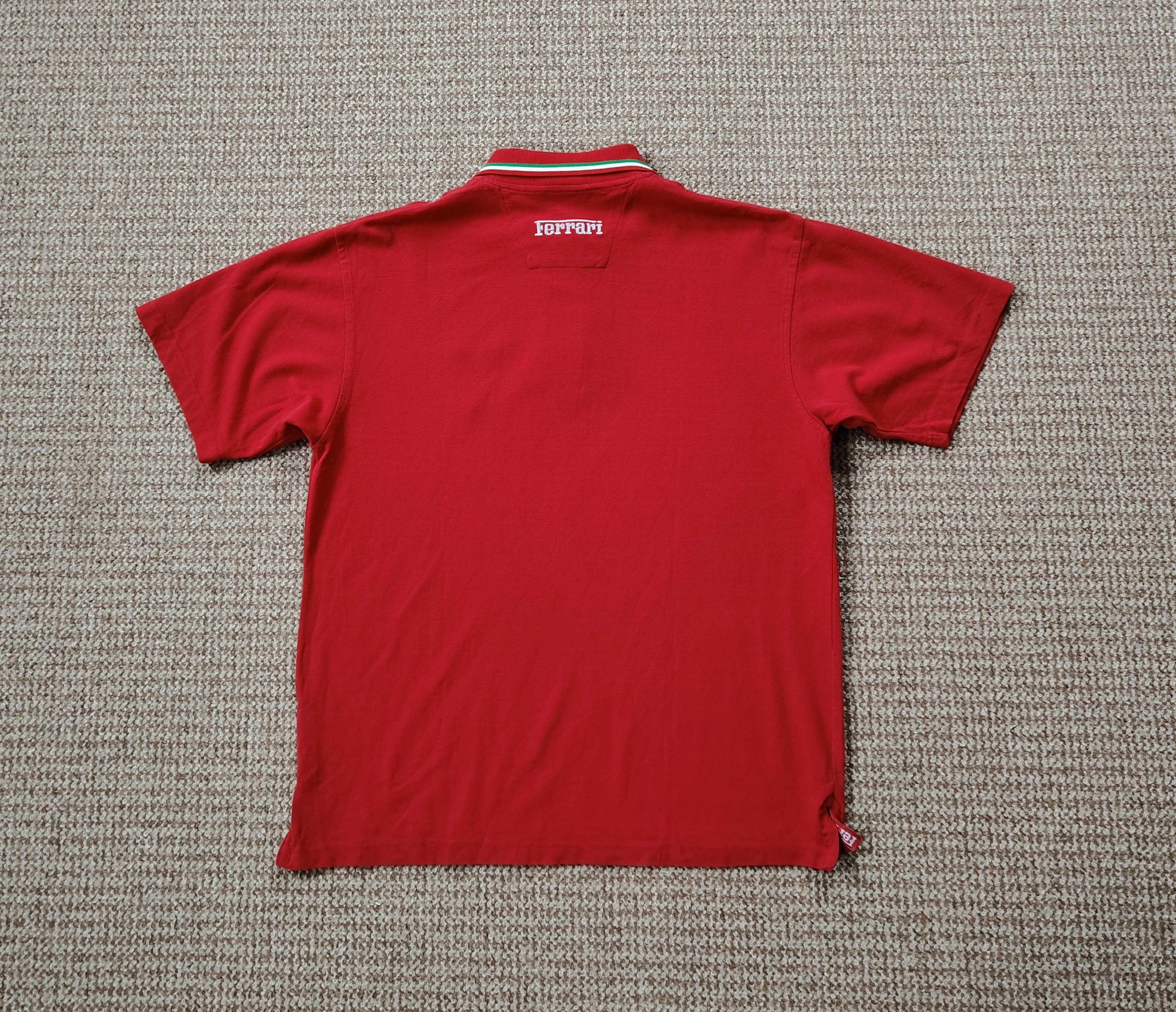 Ferrari Vintage 1999 Ferrari Men's Retro Red Zip Polo T Shirt sz L Size US L / EU 52-54 / 3 - 8 Thumbnail