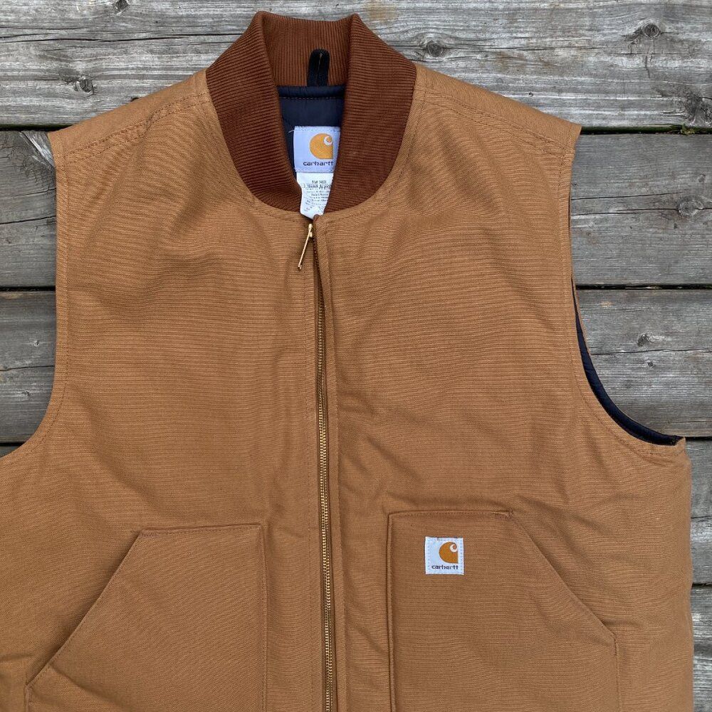 Carhartt Vintage 90s Carhartt Insulated Canvas Vest XL Brown Size US XL / EU 56 / 4 - 4 Thumbnail