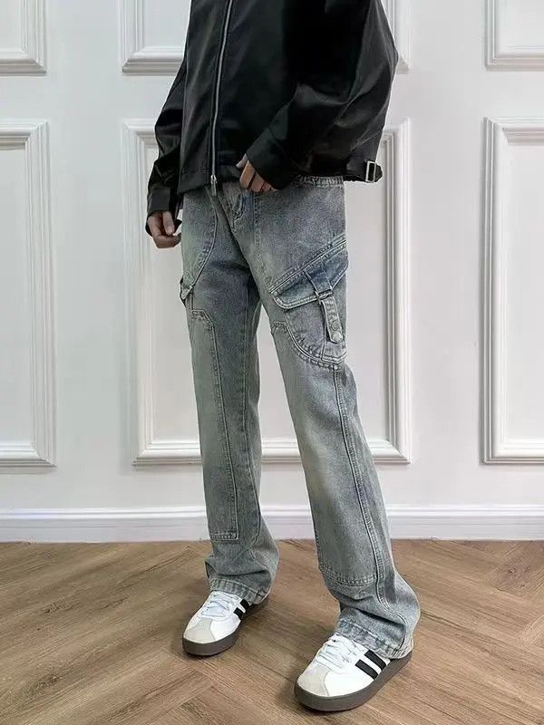 VIBE Vintage washed distressed diagonal pocket rare jeans Size US 34 / EU 50 - 8 Thumbnail