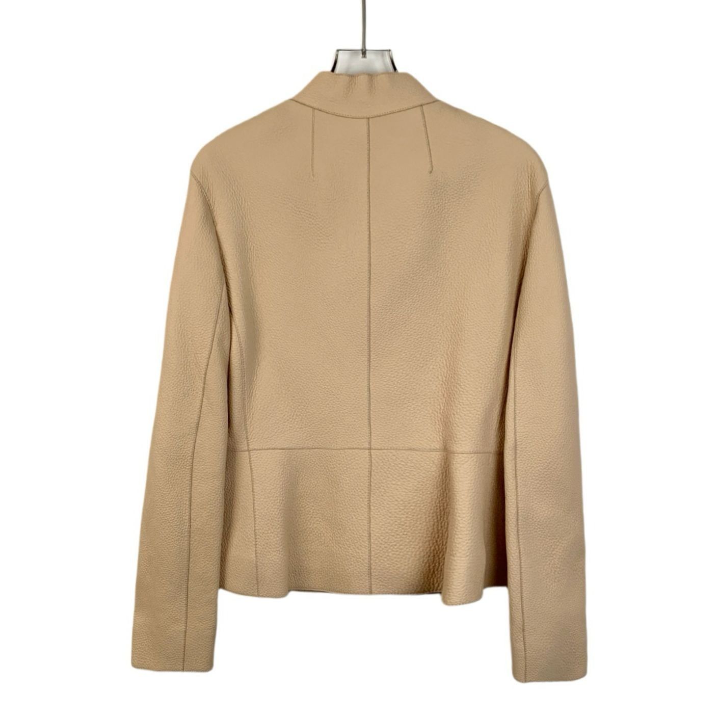 Hermes Hermès Paris Womens Beige Leather Buckle & Zipper Jacket Siz Size XS / US 0-2 / IT 36-38 - 3 Thumbnail