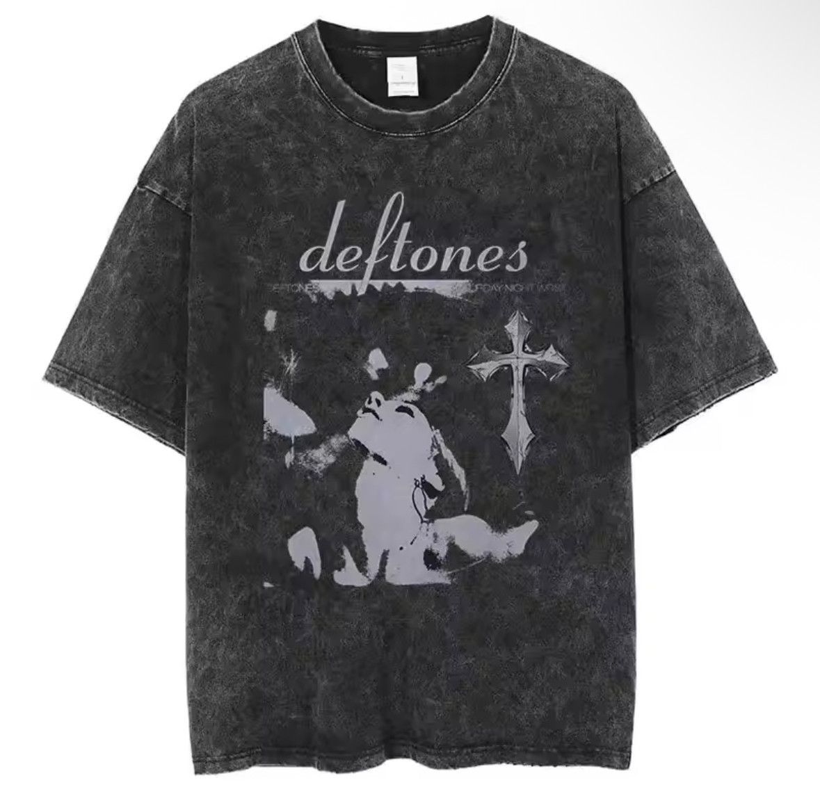Other Vintage Hip Hop Deftones Cross Washed Short Sleeve T-Shirt Size US L / EU 52-54 / 3 - 1 Thumbnail
