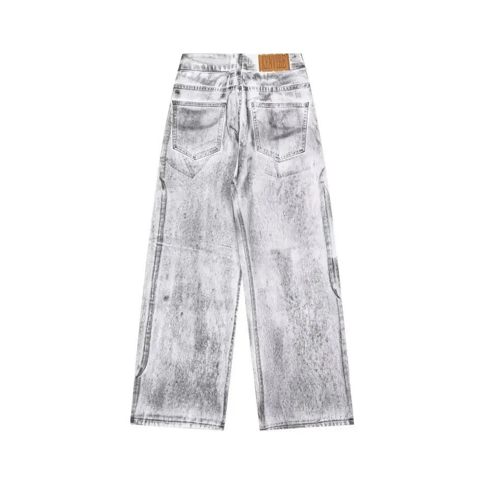 Japanese Brand Streetwear tie-dye washed dirty white baggy jeans y2k Size US 32 / EU 48 - 3 Thumbnail