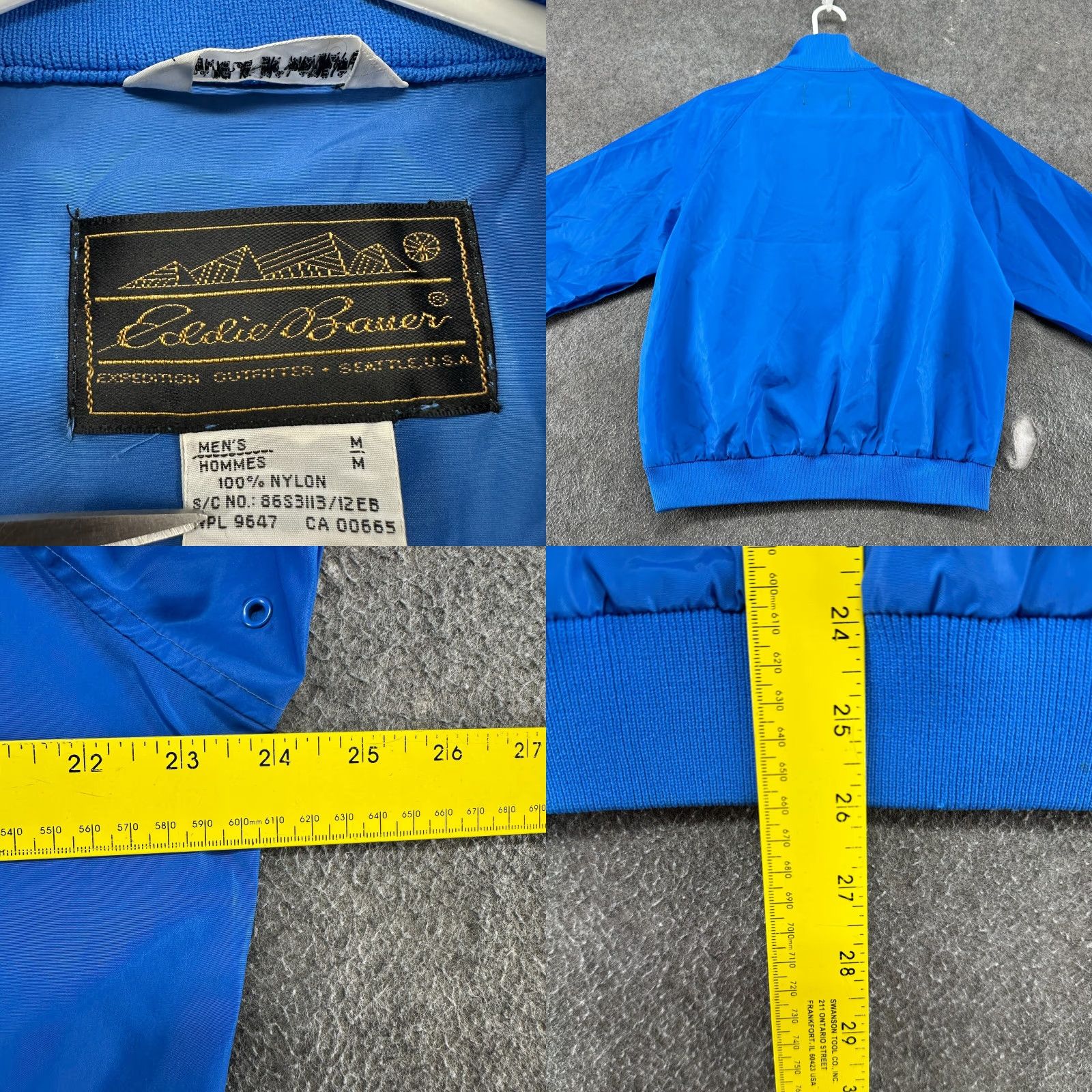 Eddie Bauer VINTAGE Eddie Bauer Jacket Mens M Blue Windbreaker Hooded 90s Nylon Snap Pullover Polka Dot Jacket Mens Size US M / EU 48-50 / 2 - 9 Thumbnail