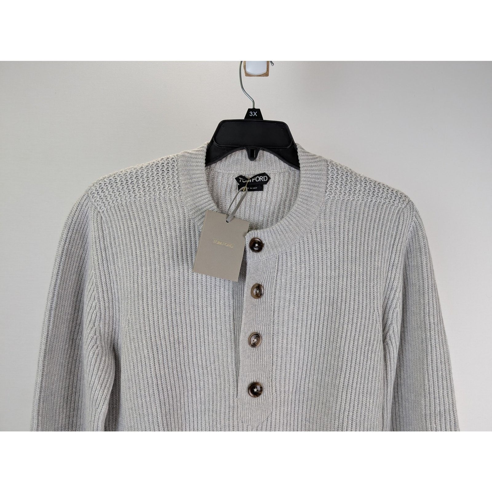 Tom Ford o1rshd1 Henley shirt in Grey Size US M / EU 48-50 / 2 - 2 Thumbnail