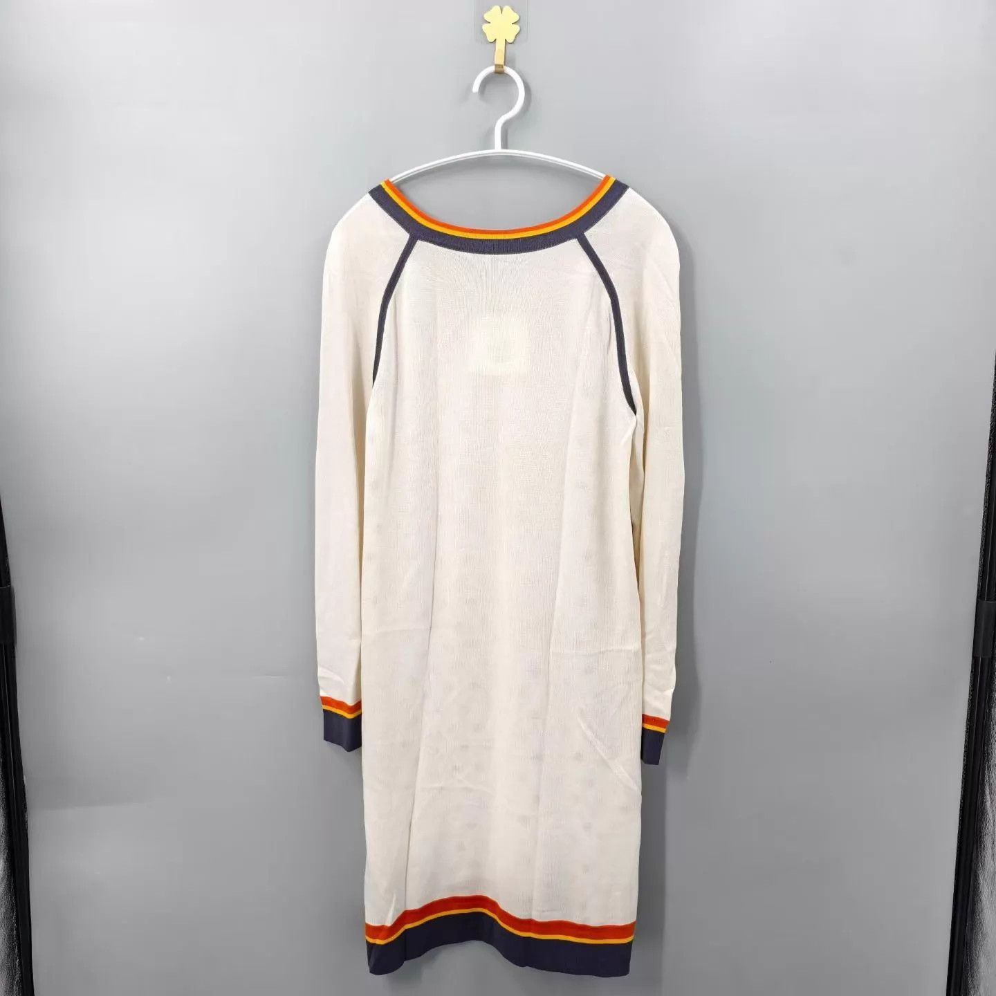 Hermes HERMES White Polka Dot Colorblocked Knit Dress 36 NWT Size XS / US 0-2 / IT 36-38 - 2 Thumbnail